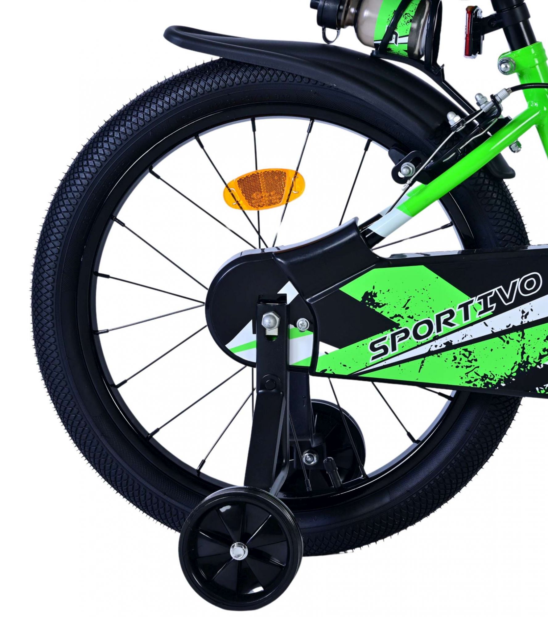 Volare Sportivo Kinderfiets - Jongens - 18 inch - Groen Zwart - Twee Handremmen - Afbeelding 2