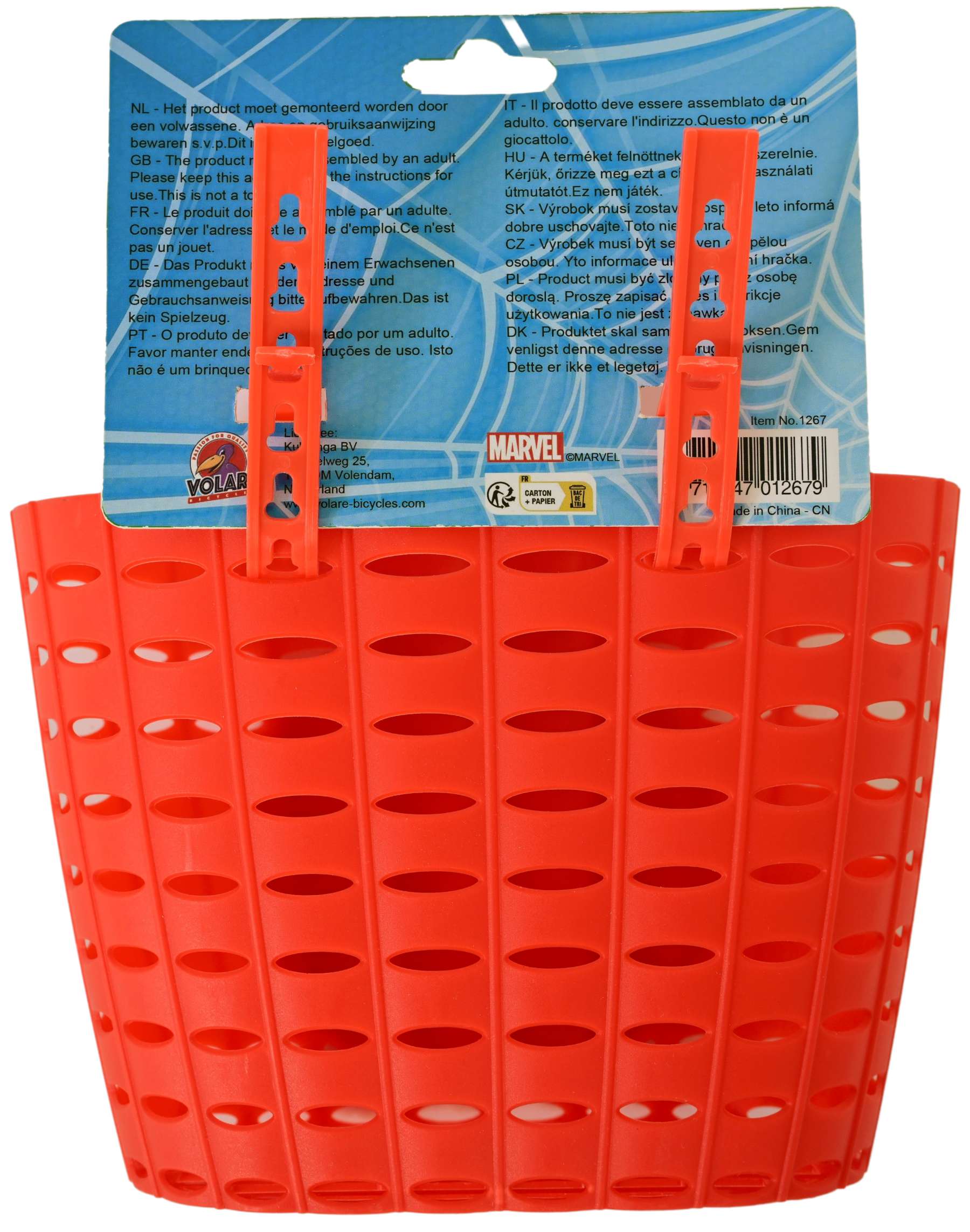 Spider-Man Plastic Mandje - Jongens - Rood 2 Spider-Man Plastic Mandje - Jongens - Rood - Afbeelding 2