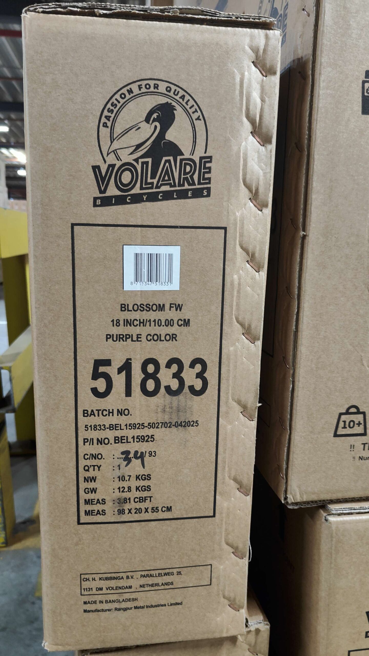 Volare Blossom Kinderfiets - Meisjes - 18 inch - Paars - Twee Handremmen 11 Volare Blossom Kinderfiets - Meisjes - 18 inch - Paars - Twee Handremmen - Afbeelding 11