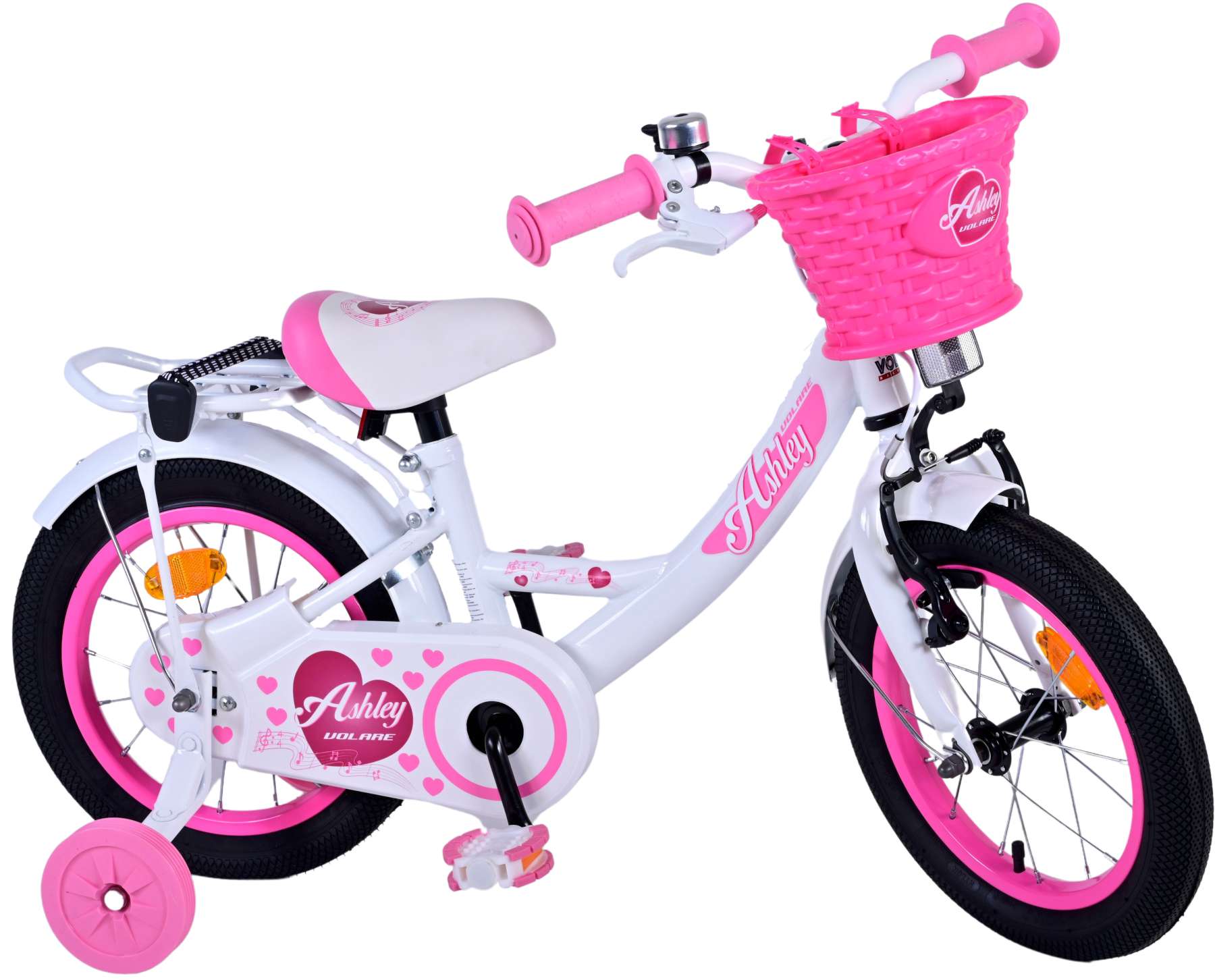 Volare Ashley Kinderfiets - Meisjes - 14 inch - Wit 2 Volare Ashley Kinderfiets - Meisjes - 14 inch - Wit - Afbeelding 2