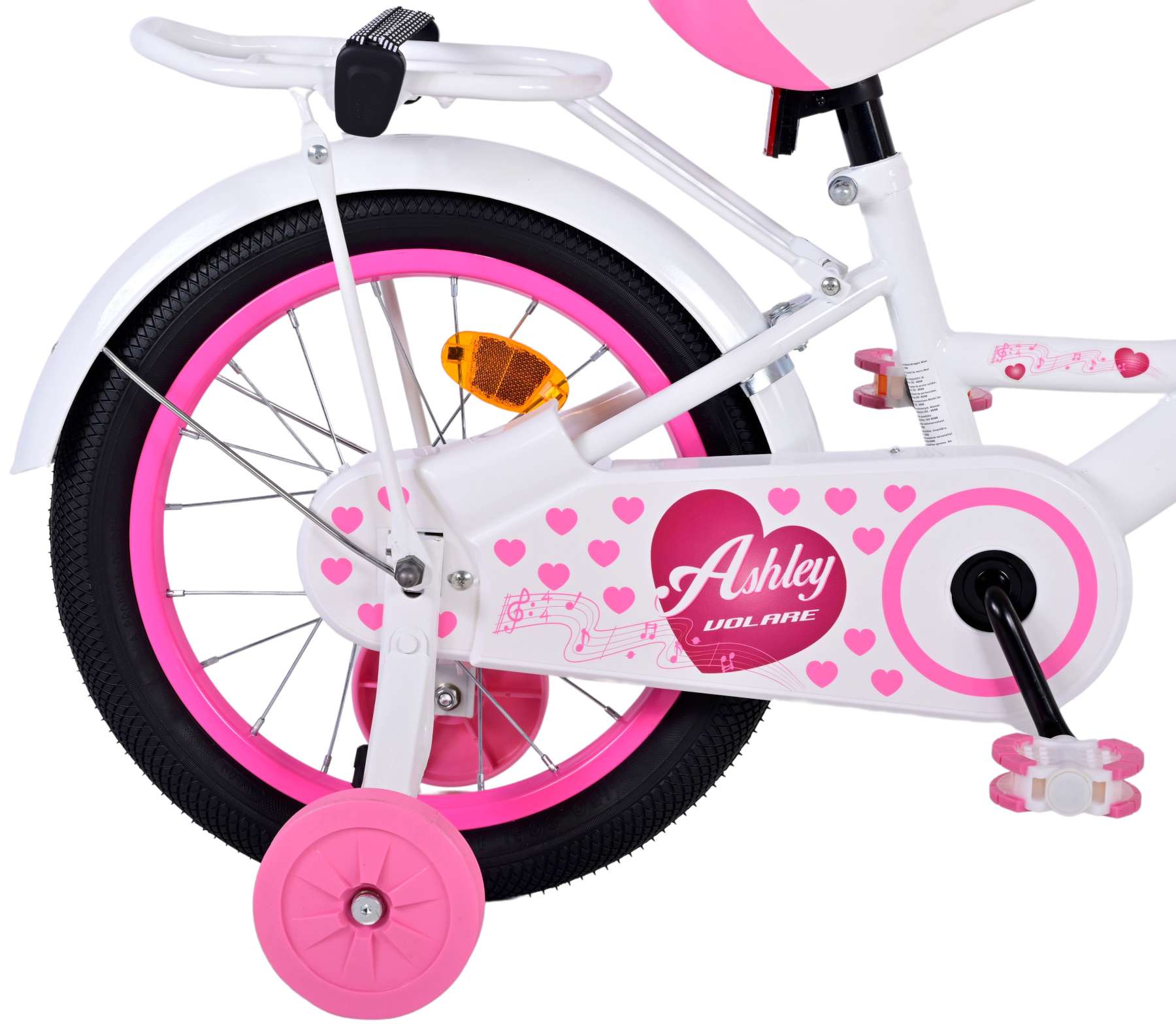 Volare Ashley Kinderfiets - Meisjes - 16 inch - Wit 3 Volare Ashley Kinderfiets - Meisjes - 16 inch - Wit - Afbeelding 3