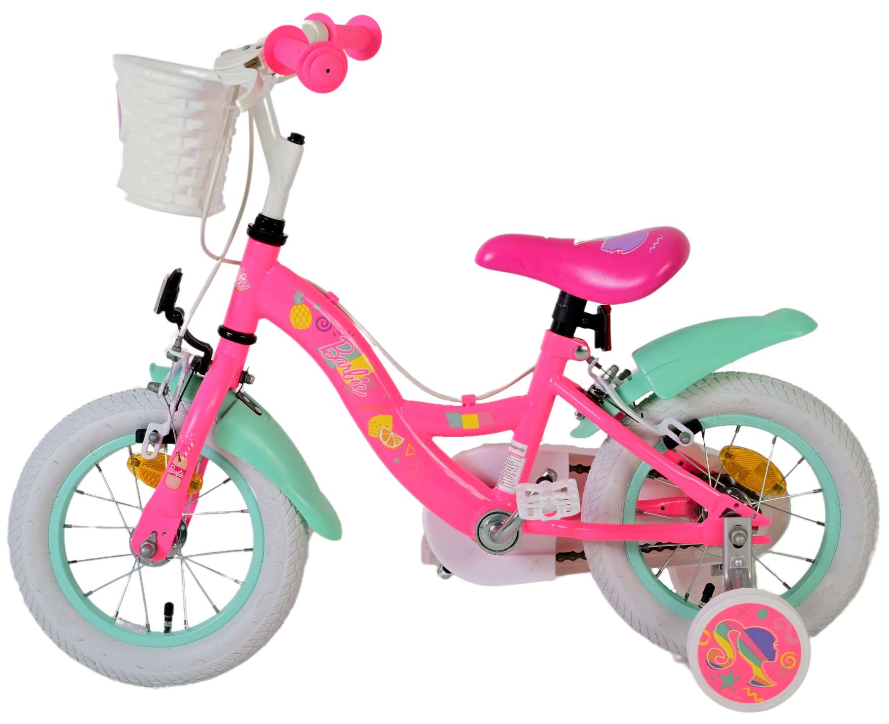 Barbie Kinderfiets - Meisjes - 12 inch - Roze - Twee Handremmen 8 Barbie Kinderfiets - Meisjes - 12 inch - Roze - Twee Handremmen - Afbeelding 8