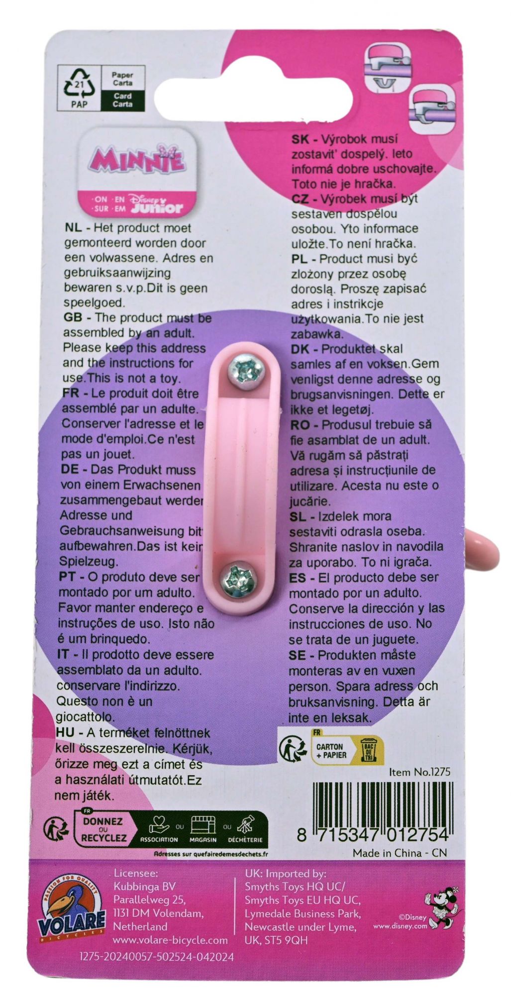 Disney Minnie Bow-Tique Fietsbel - Meisjes - Roze 3 Disney Minnie Bow-Tique Fietsbel - Meisjes - Roze - Afbeelding 3