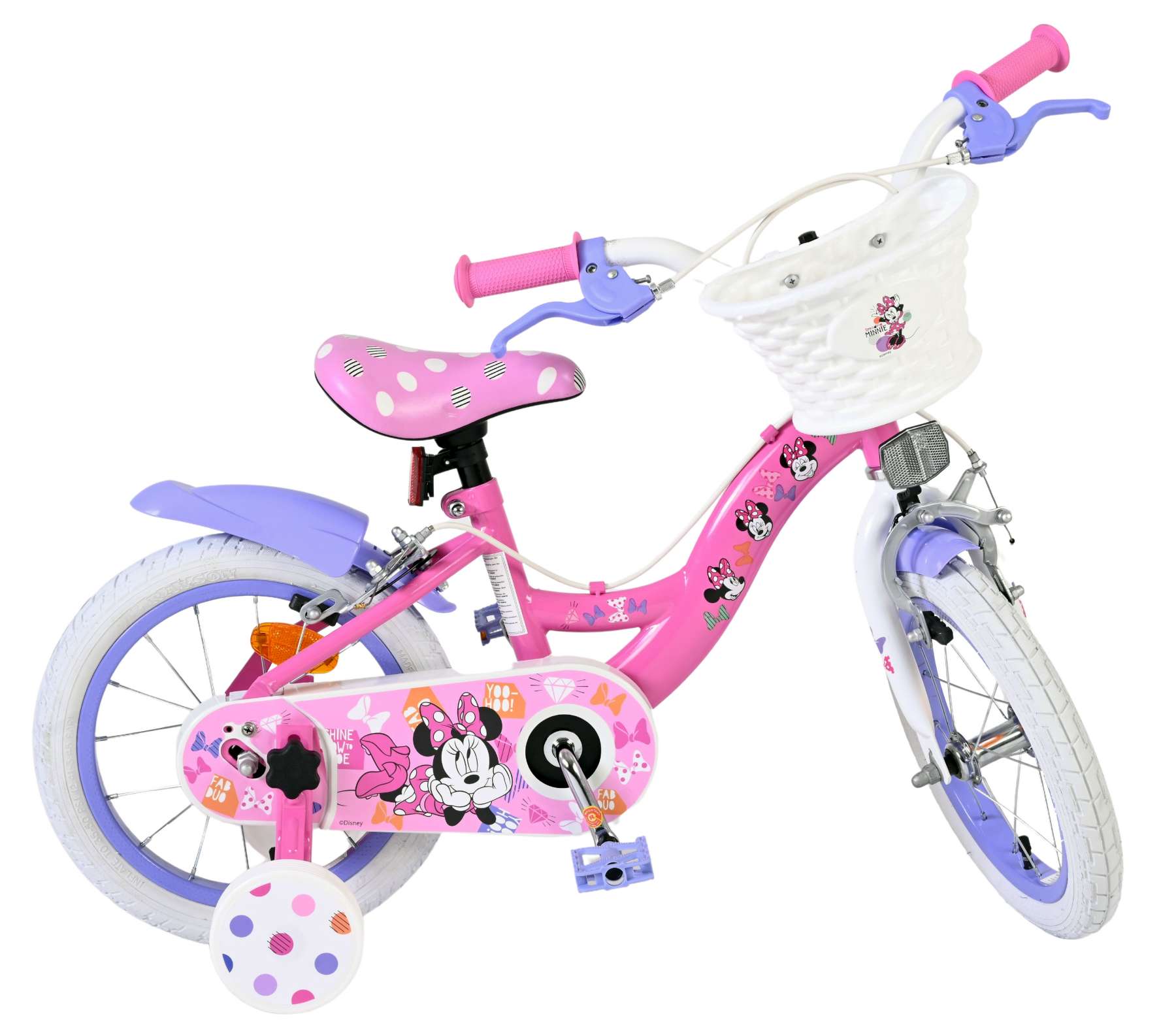 Disney Minnie Kinderfiets - Meisjes - 14 inch - Roze - Twee handremmen 9 Disney Minnie Kinderfiets - Meisjes - 14 inch - Roze - Twee handremmen - Afbeelding 9