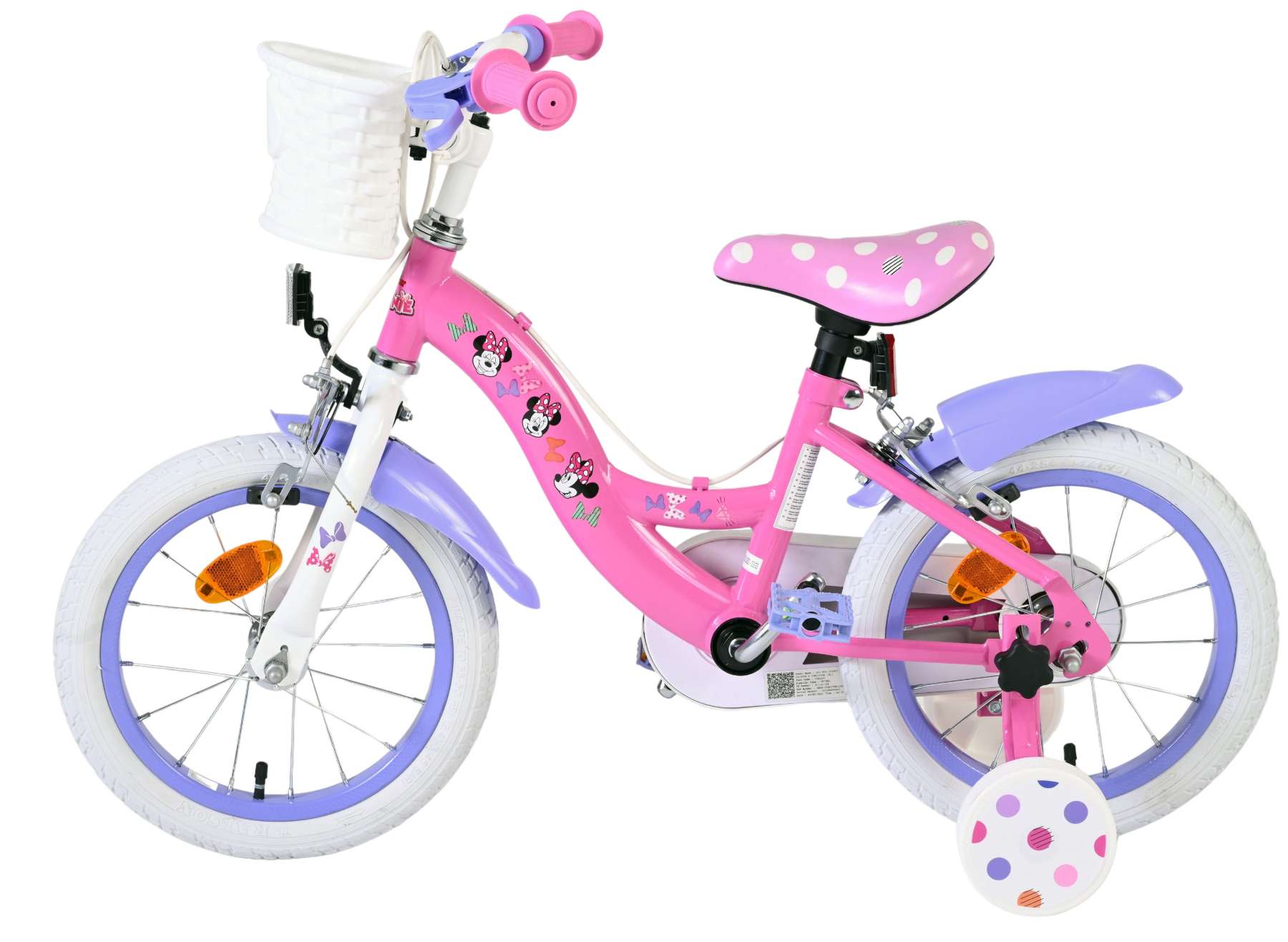 Disney Minnie Kinderfiets - Meisjes - 14 inch - Roze - Twee handremmen 6 Disney Minnie Kinderfiets - Meisjes - 14 inch - Roze - Twee handremmen - Afbeelding 6