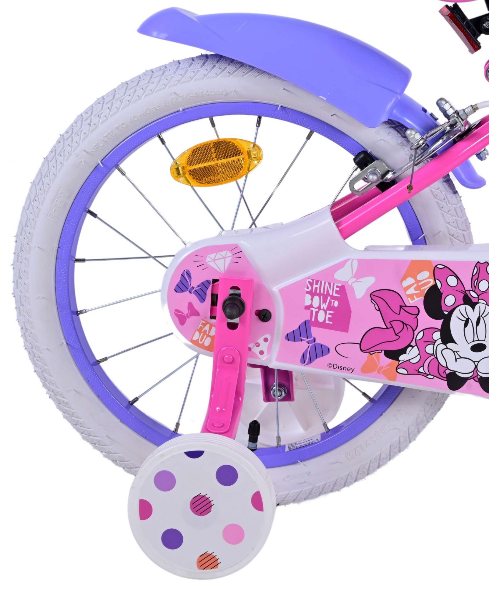 Disney Minnie Kinderfiets - Meisjes - 16 inch - Roze - Twee handremmen 9 Disney Minnie Kinderfiets - Meisjes - 16 inch - Roze - Twee handremmen - Afbeelding 9