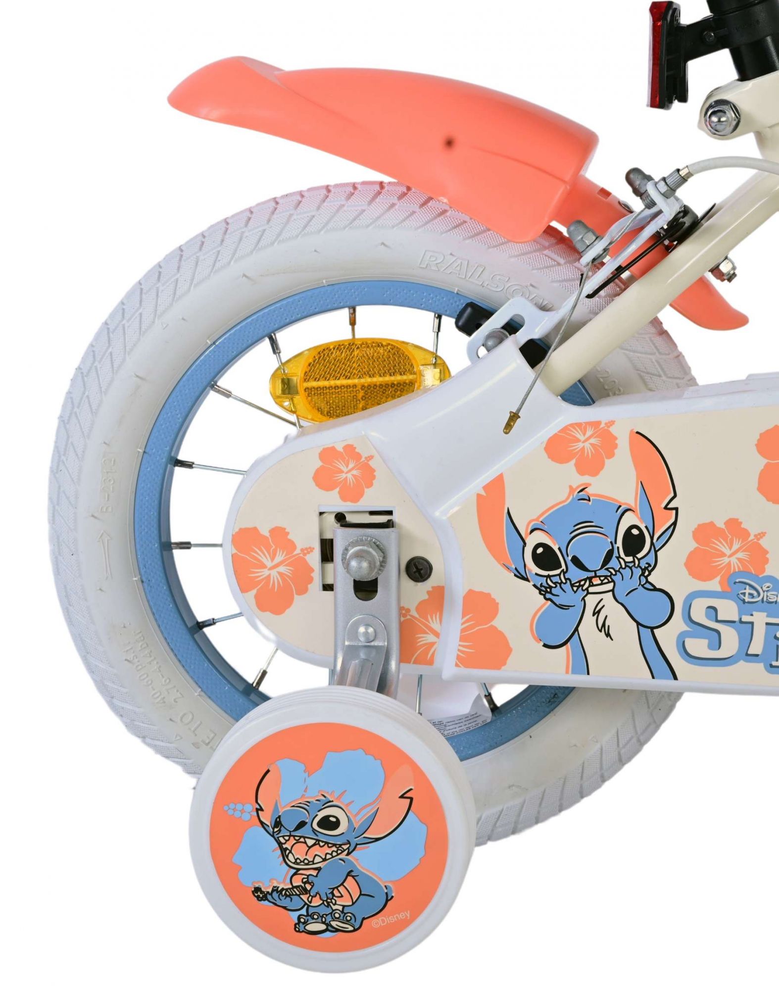 Disney Stitch Kinderfiets - Meisjes - 12 inch - Twee handremmen - Crème Koraal Blauw 10 Disney Stitch Kinderfiets - Meisjes - 12 inch - Twee handremmen - Crème Koraal Blauw - Afbeelding 10