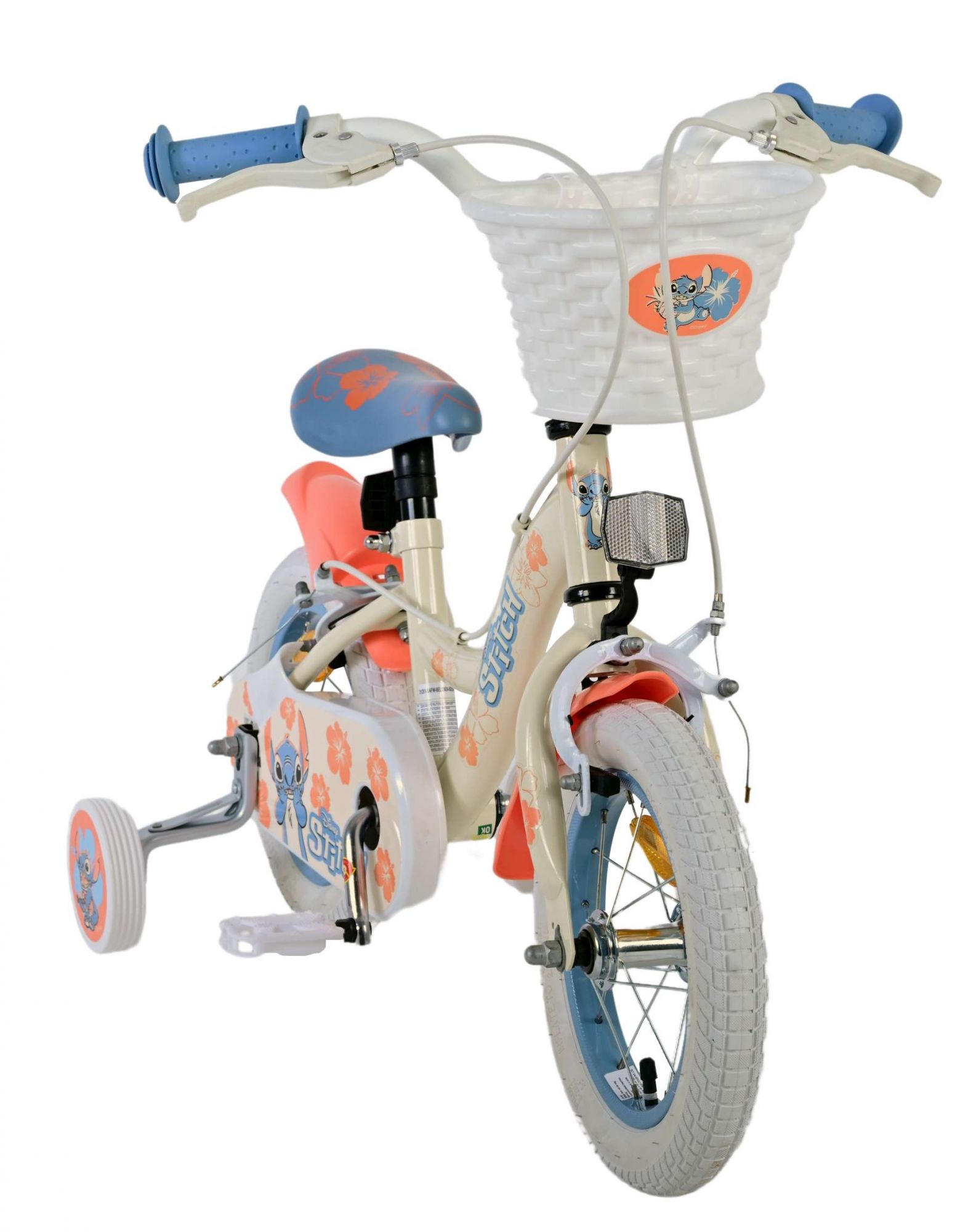 Disney Stitch Kinderfiets - Meisjes - 12 inch - Twee handremmen - Crème Koraal Blauw 7 Disney Stitch Kinderfiets - Meisjes - 12 inch - Twee handremmen - Crème Koraal Blauw - Afbeelding 7