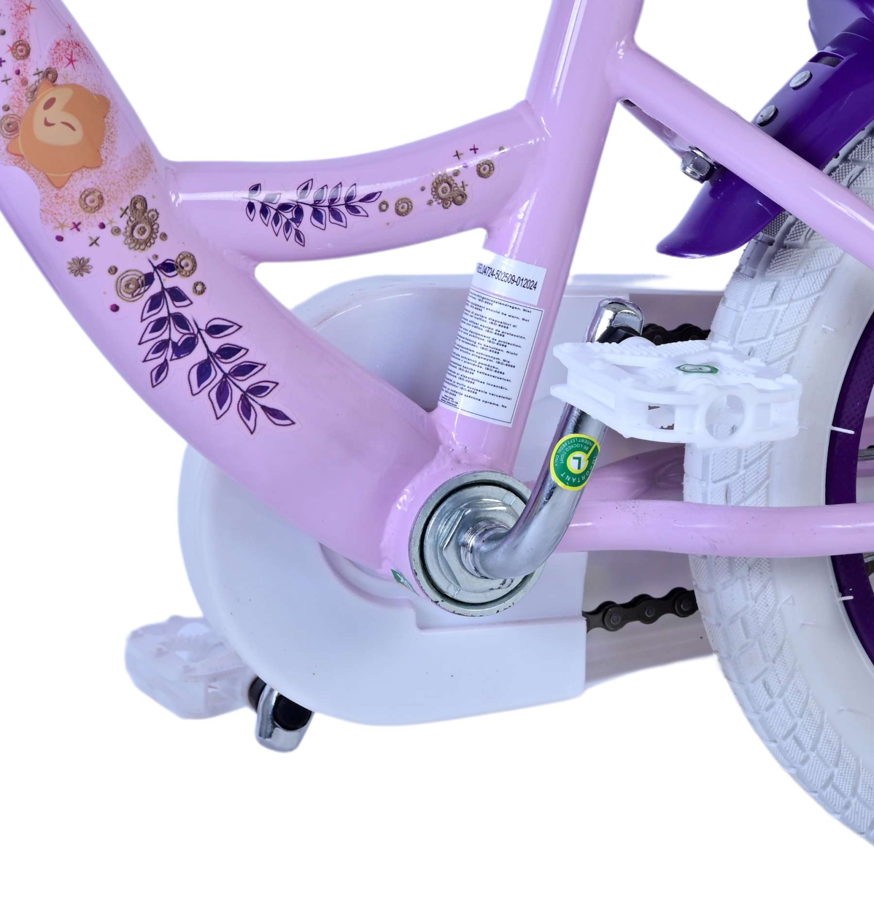 Disney Wish Kinderfiets - Meisjes - 12 inch - Paars 9 Disney Wish Kinderfiets - Meisjes - 12 inch - Paars - Afbeelding 9