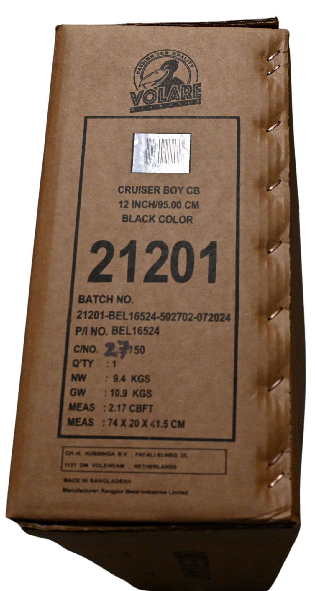 Volare Black Cruiser Kinderfiets - Jongens - 12 inch - Zwart 12 Volare Black Cruiser Kinderfiets - Jongens - 12 inch - Zwart - Afbeelding 12