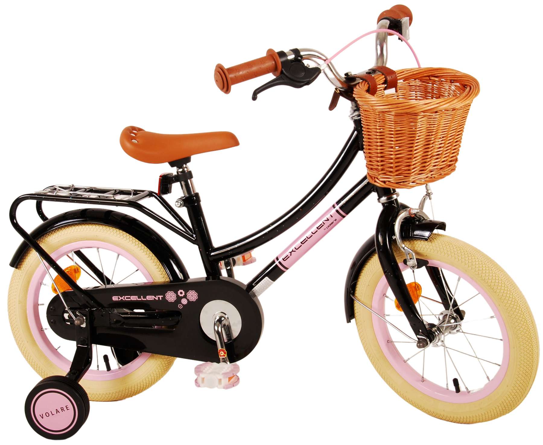 Volare Excellent Kinderfiets - Meisjes - 14 inch - Zwart 3 Volare Excellent Kinderfiets - Meisjes - 14 inch - Zwart - Afbeelding 3