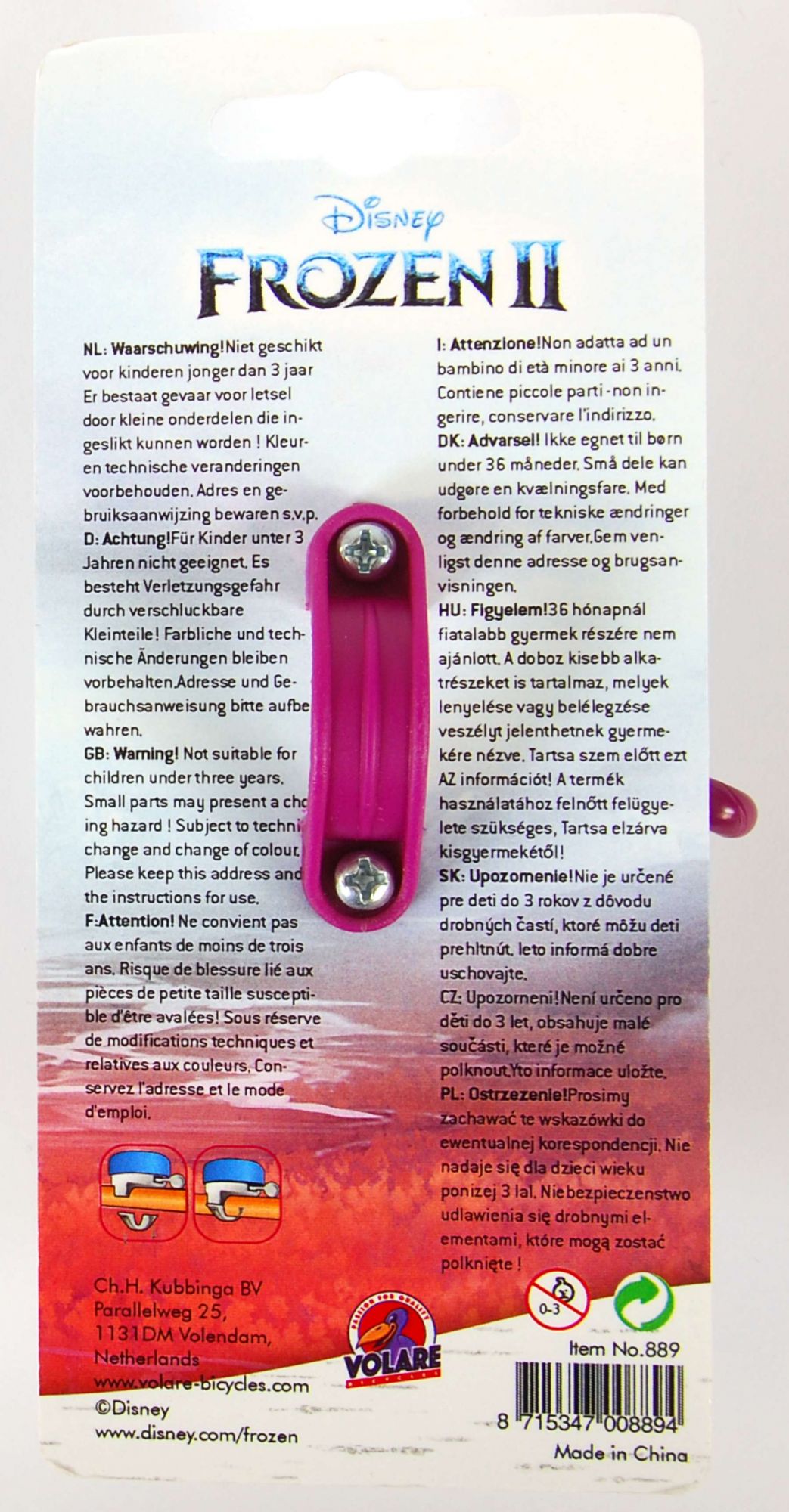 Disney Frozen 2 Fietsbel - Meisjes - Licht Blauw Paars 3 Disney Frozen 2 Fietsbel - Meisjes - Licht Blauw Paars - Afbeelding 3