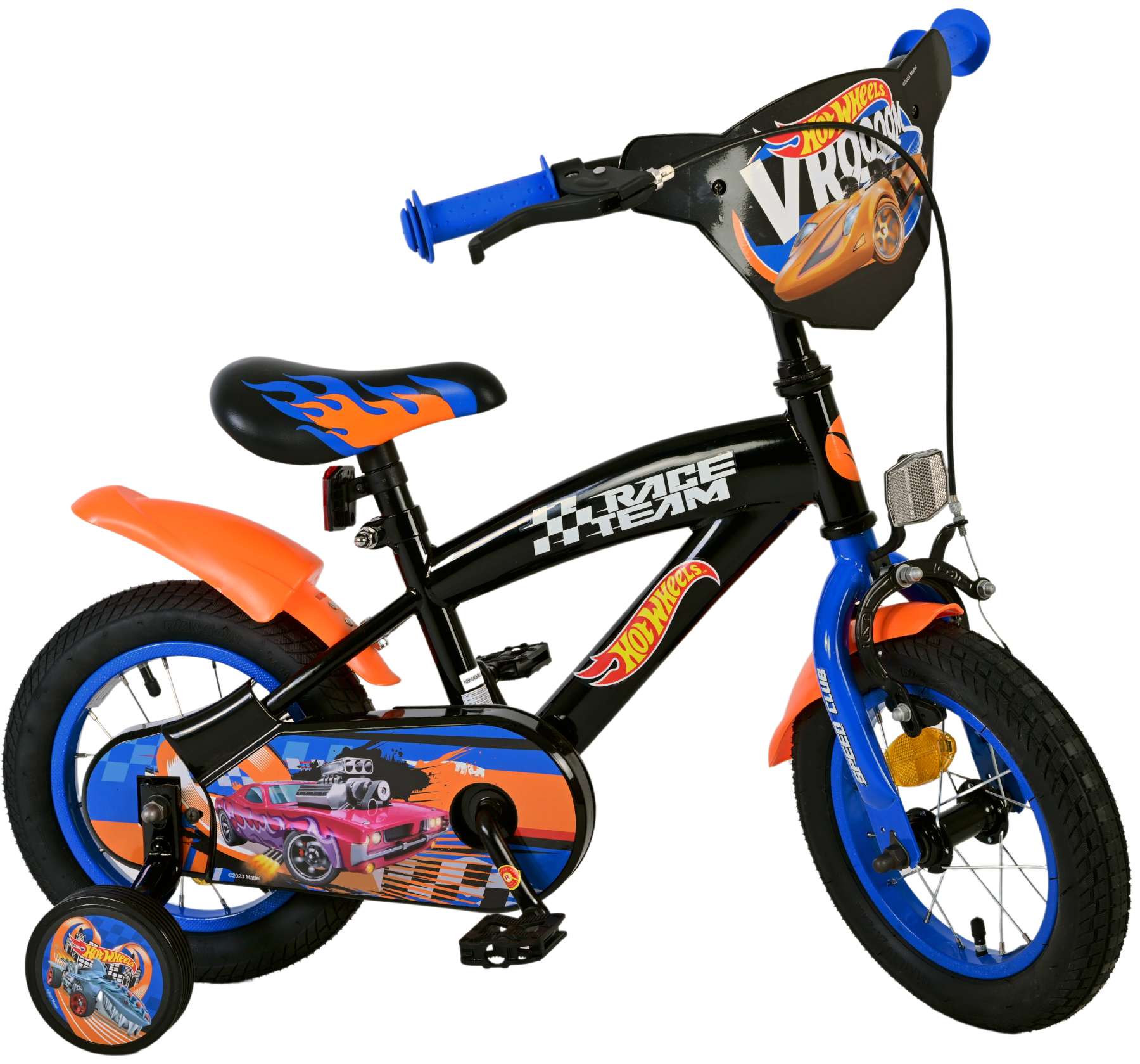 Hot Wheels Kinderfiets - Jongens - 12 inch - Zwart Oranje Blauw 2 Hot Wheels Kinderfiets - Jongens - 12 inch - Zwart Oranje Blauw - Afbeelding 2