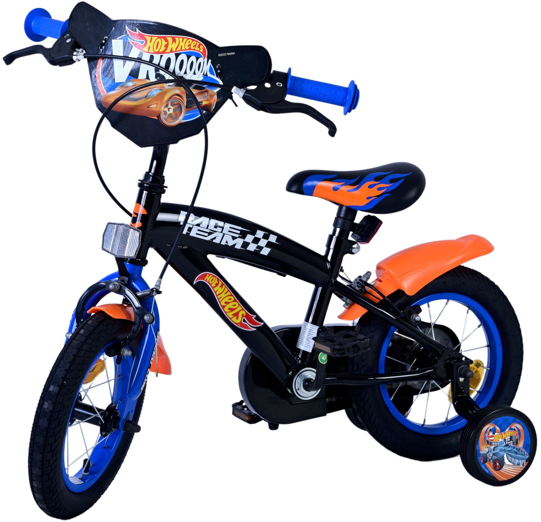 Hot Wheels Kinderfiets - Jongens - 12 inch - Zwart Oranje Blauw - Twee handremmen 9 Hot Wheels Kinderfiets - Jongens - 12 inch - Zwart Oranje Blauw - Twee handremmen - Afbeelding 9