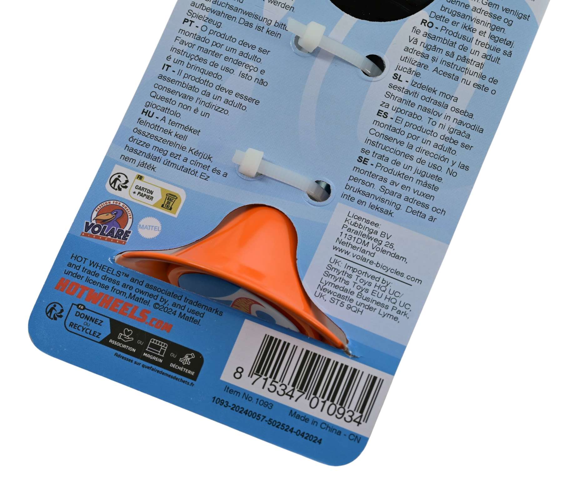 Hot Wheels Fietstoeter - Jongens - Oranje zwart 2 Hot Wheels Fietstoeter - Jongens - Oranje zwart - Afbeelding 2