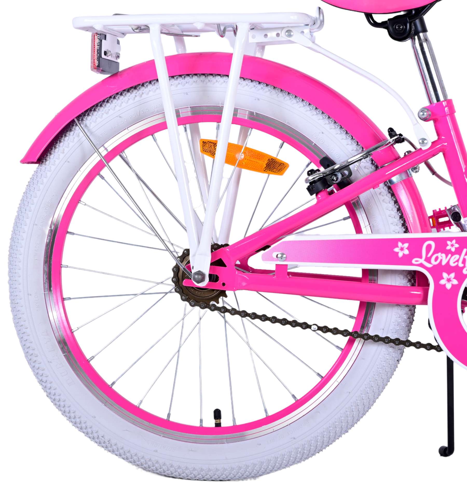 Volare Lovely Kinderfiets - Meisjes - 20 inch - Roze - Twee handremmen 4 Volare Lovely Kinderfiets - Meisjes - 20 inch - Roze - Twee handremmen - Afbeelding 4