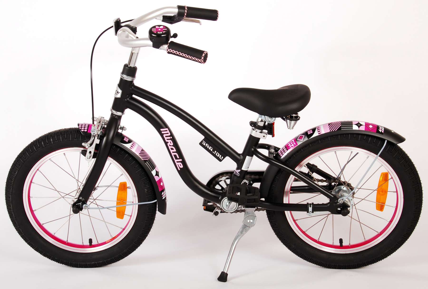 Volare Miracle Cruiser Kinderfiets - Meisjes- 16 inch - Mat Zwart - Prime Collection 13 Volare Miracle Cruiser Kinderfiets - Meisjes- 16 inch - Mat Zwart - Prime Collection - Afbeelding 13