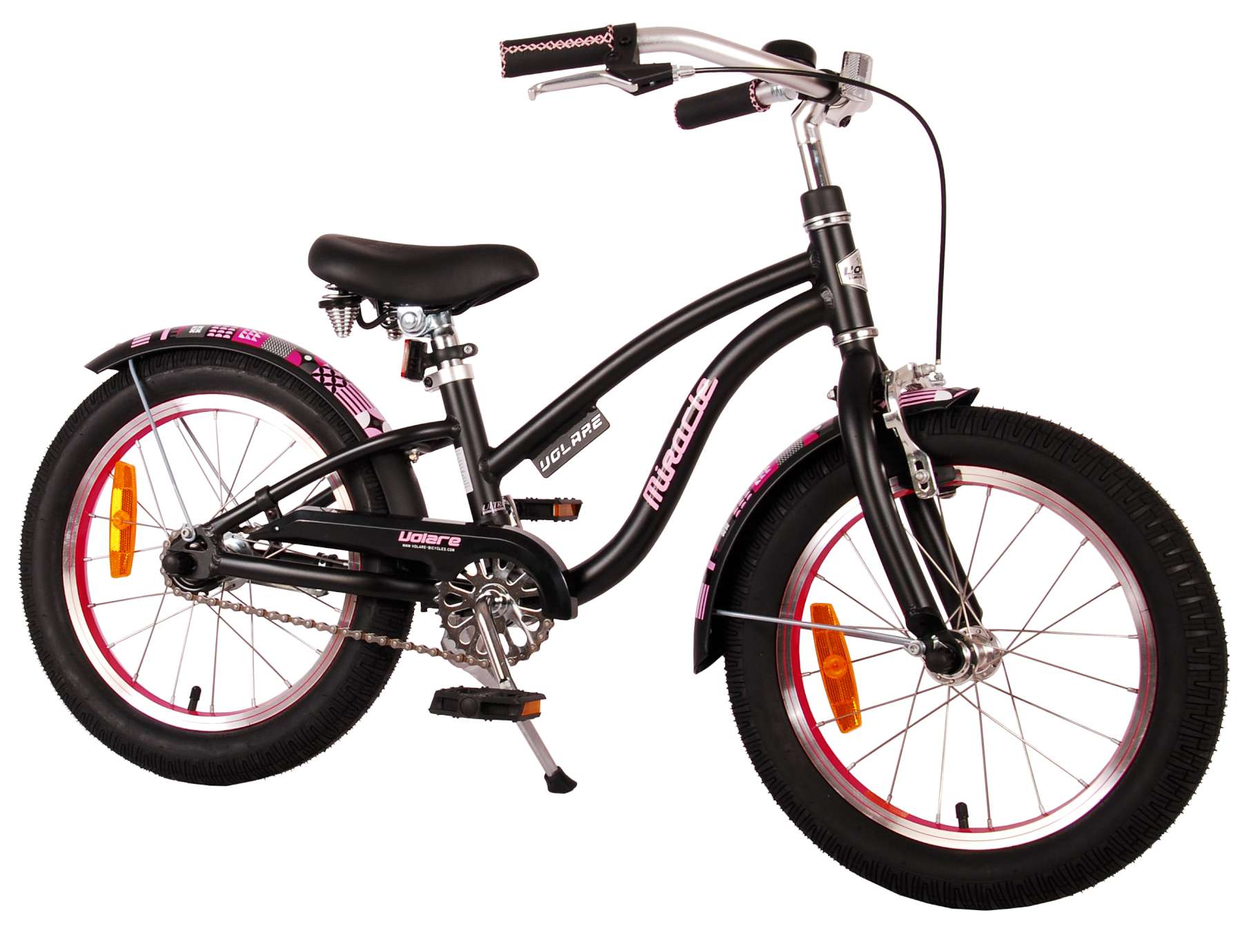 Volare Miracle Cruiser Kinderfiets - Meisjes- 16 inch - Mat Zwart - Prime Collection 2 Volare Miracle Cruiser Kinderfiets - Meisjes- 16 inch - Mat Zwart - Prime Collection - Afbeelding 2