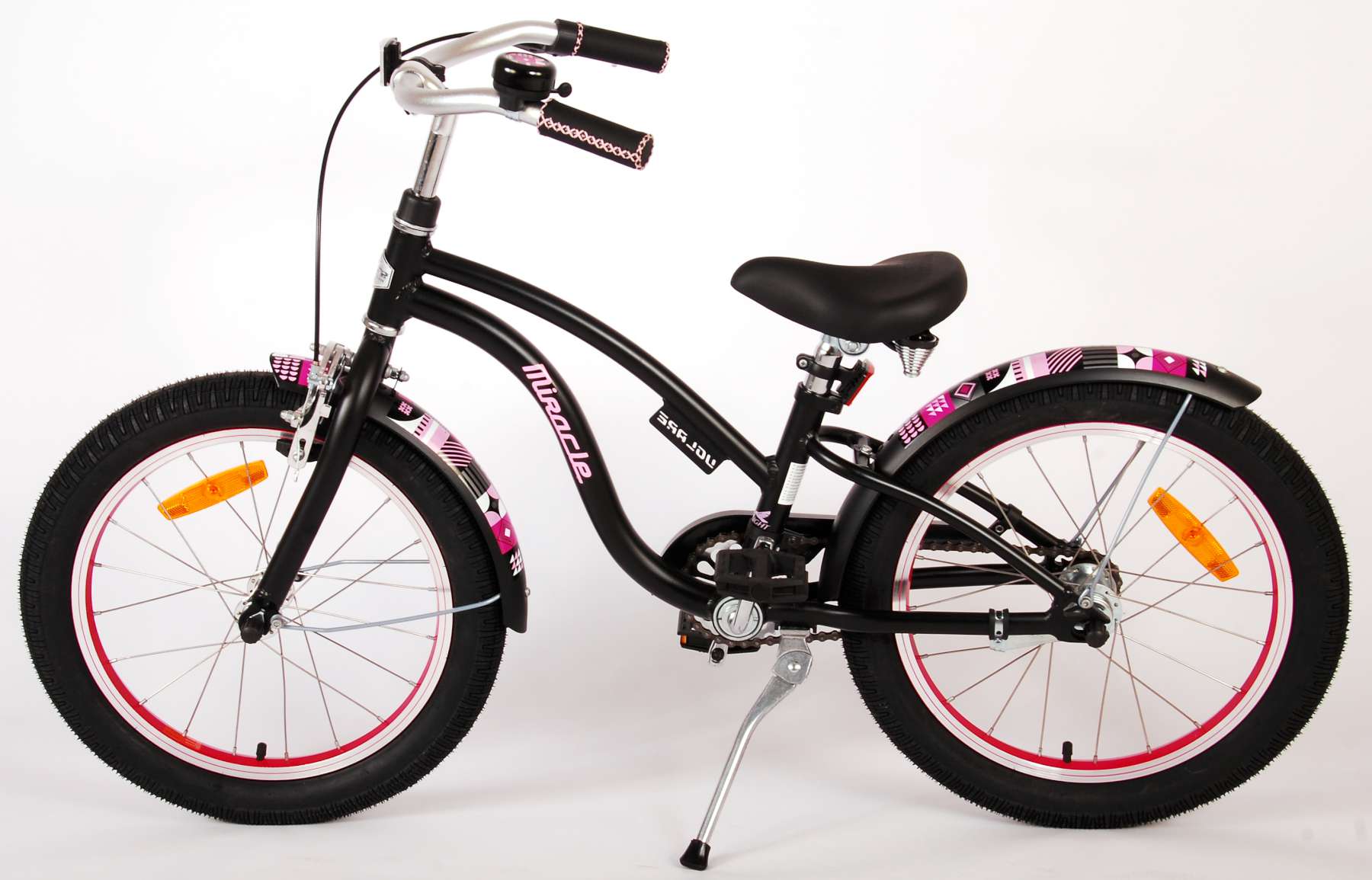 Volare Miracle Cruiser Kinderfiets - Meisjes - 18 inch - Mat Zwart - Prime Collection 13 Volare Miracle Cruiser Kinderfiets - Meisjes - 18 inch - Mat Zwart - Prime Collection - Afbeelding 13