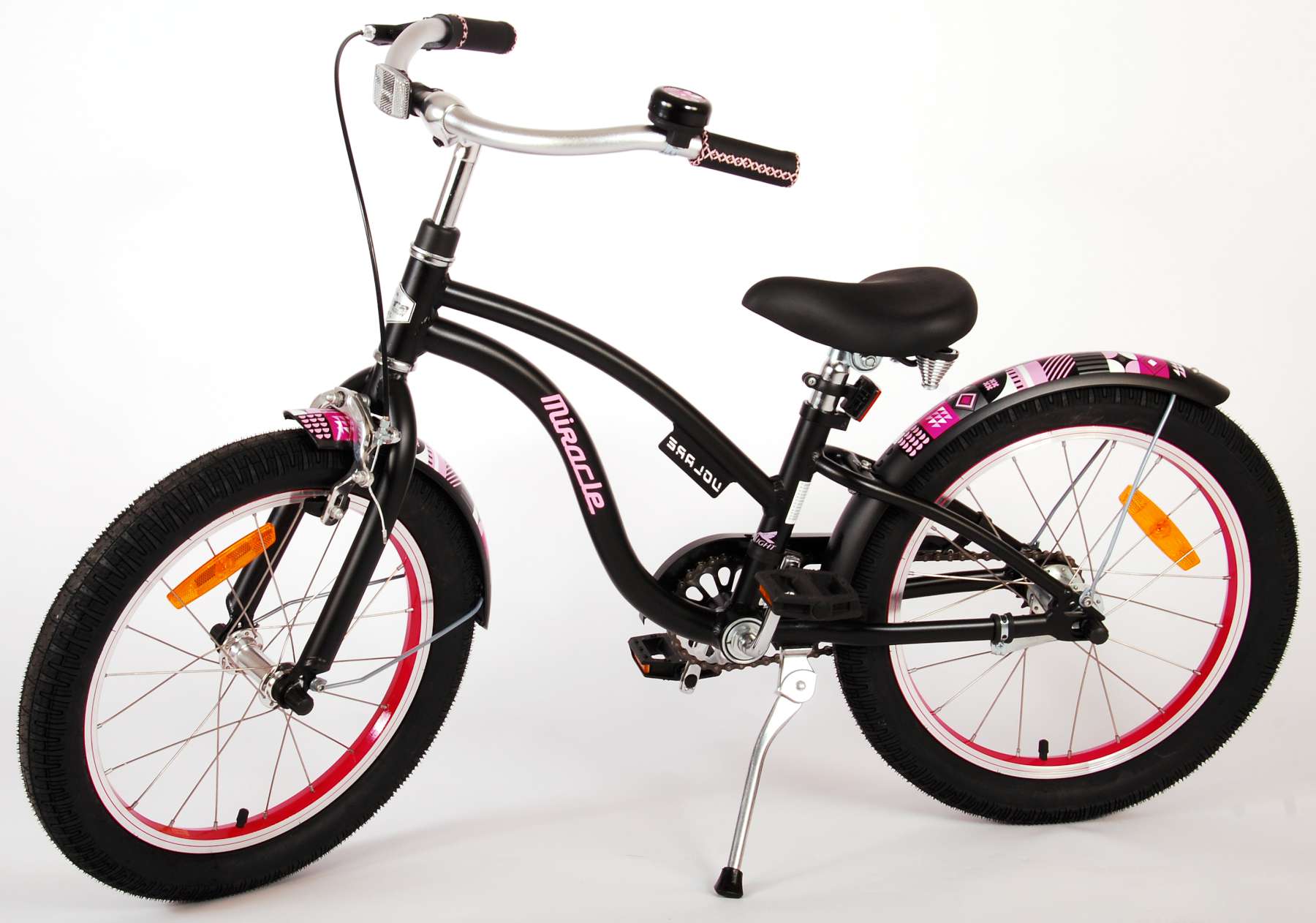 Volare Miracle Cruiser Kinderfiets - Meisjes - 18 inch - Mat Zwart - Prime Collection 14 Volare Miracle Cruiser Kinderfiets - Meisjes - 18 inch - Mat Zwart - Prime Collection - Afbeelding 14