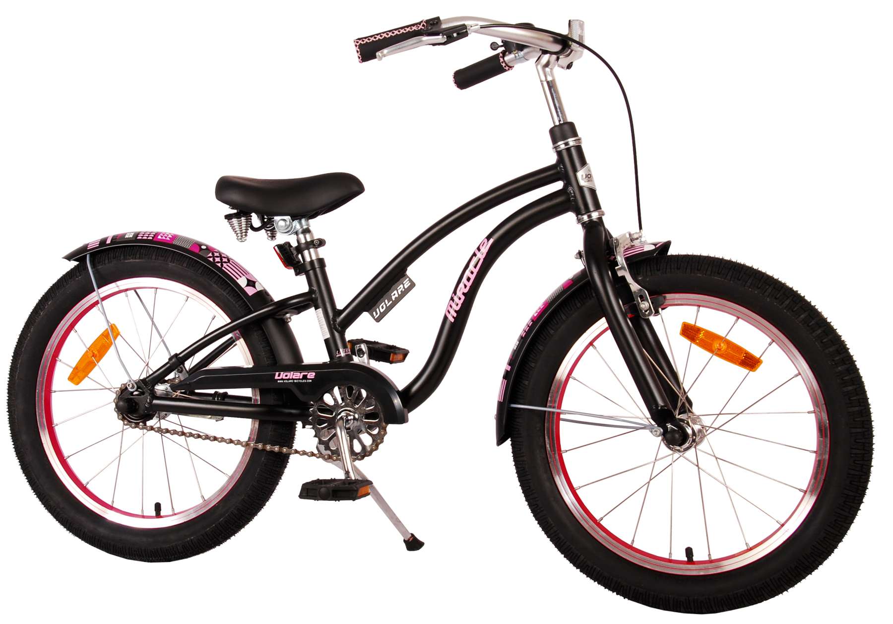 Volare Miracle Cruiser Kinderfiets - Meisjes - 18 inch - Mat Zwart - Prime Collection 2 Volare Miracle Cruiser Kinderfiets - Meisjes - 18 inch - Mat Zwart - Prime Collection - Afbeelding 2