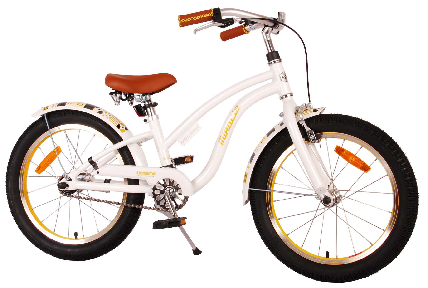 Volare Miracle Cruiser Kinderfiets - Meisjes - 18 inch - Wit - Prime Collection 2 Volare Miracle Cruiser Kinderfiets - Meisjes - 18 inch - Wit - Prime Collection - Afbeelding 2