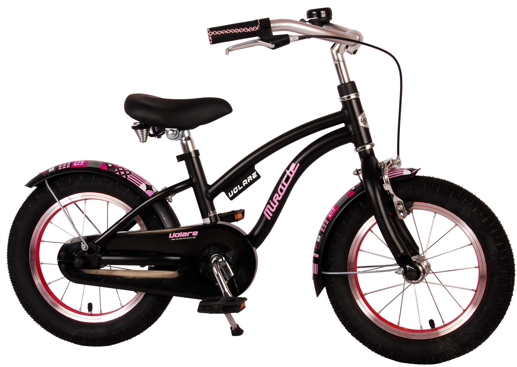Volare Miracle Kinderfiets - Meisjes - 14 inch - Mat Zwart - Prime Collection 2 Volare Miracle Kinderfiets - Meisjes - 14 inch - Mat Zwart - Prime Collection - Afbeelding 2