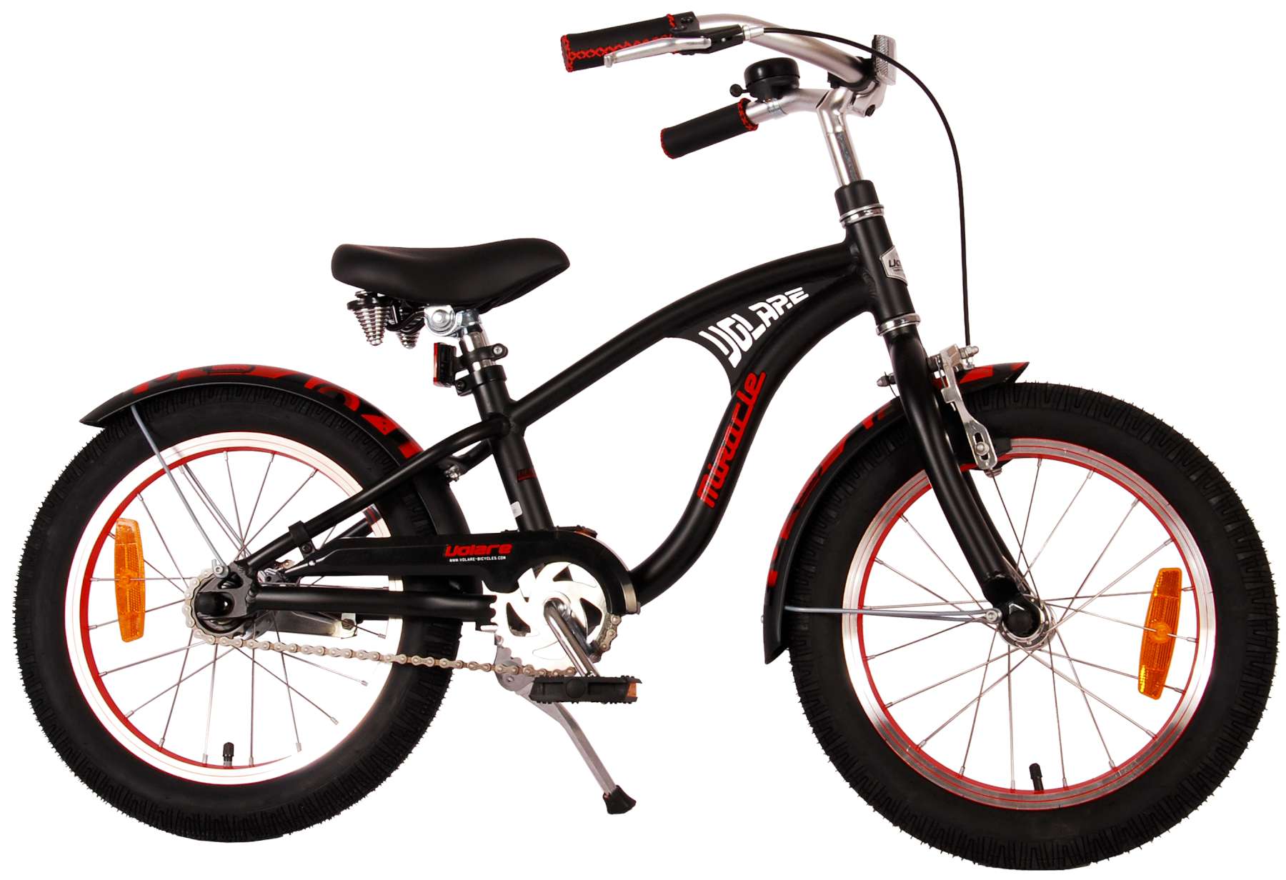 Volare Miracle Cruiser Kinderfiets - Jongens - 16 inch - Mat Zwart - Prime Collection 2 Volare Miracle Cruiser Kinderfiets - Jongens - 16 inch - Mat Zwart - Prime Collection - Afbeelding 2