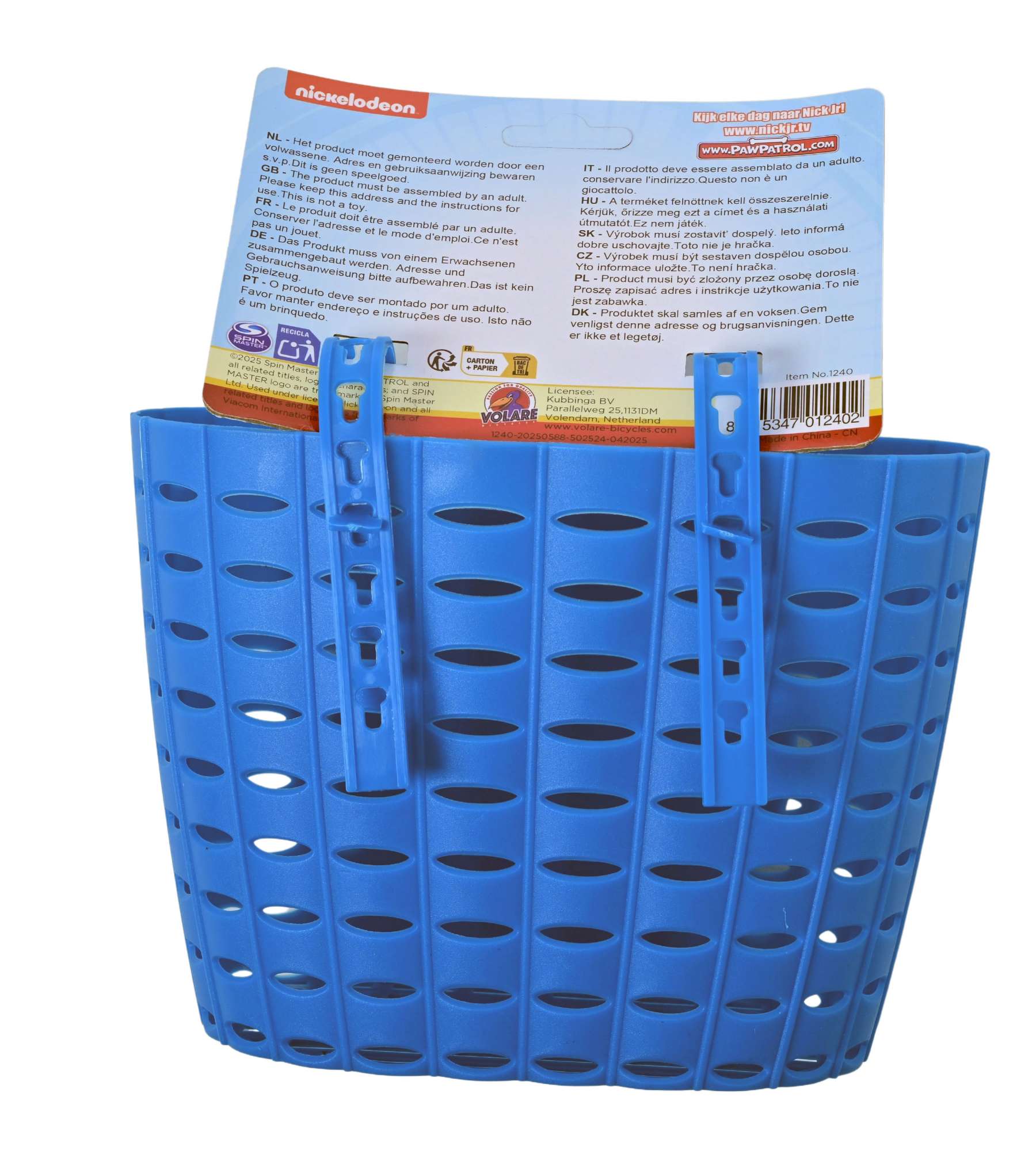 Paw Patrol Plastic Mandje - Jongens - Blauw 2 Paw Patrol Plastic Mandje - Jongens - Blauw - Afbeelding 2