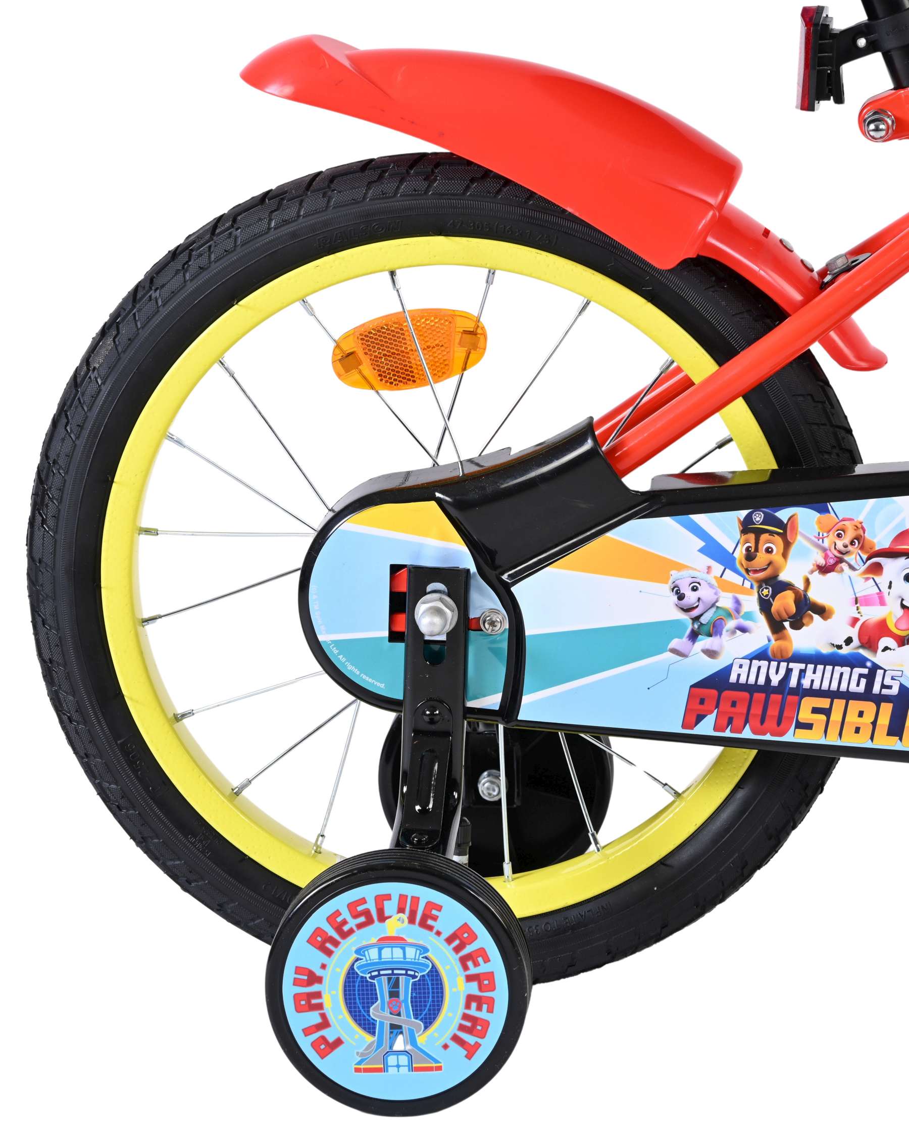 Paw Patrol Kinderfiets - Jongens - 16 inch - Rood Blauw 2 Paw Patrol Kinderfiets - Jongens - 16 inch - Rood Blauw - Afbeelding 2