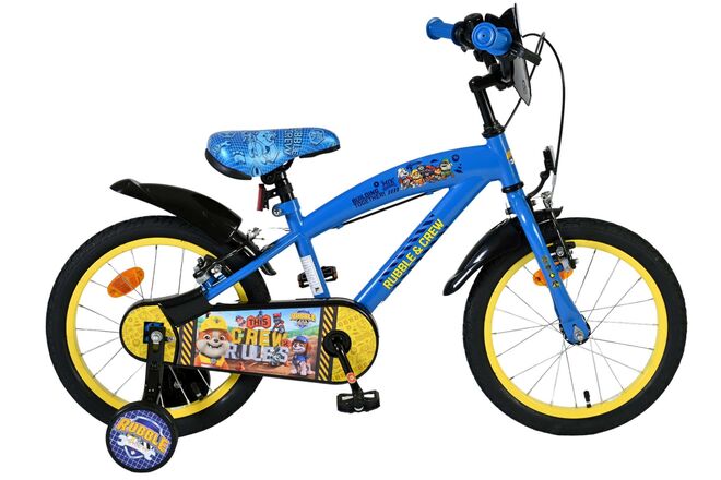 Rubble & Crew Kinderfiets - Jongens - 16 inch - Blauw - Twee handremmen 1 Rubble & Crew Kinderfiets - Jongens - 16 inch - Blauw - Twee handremmen