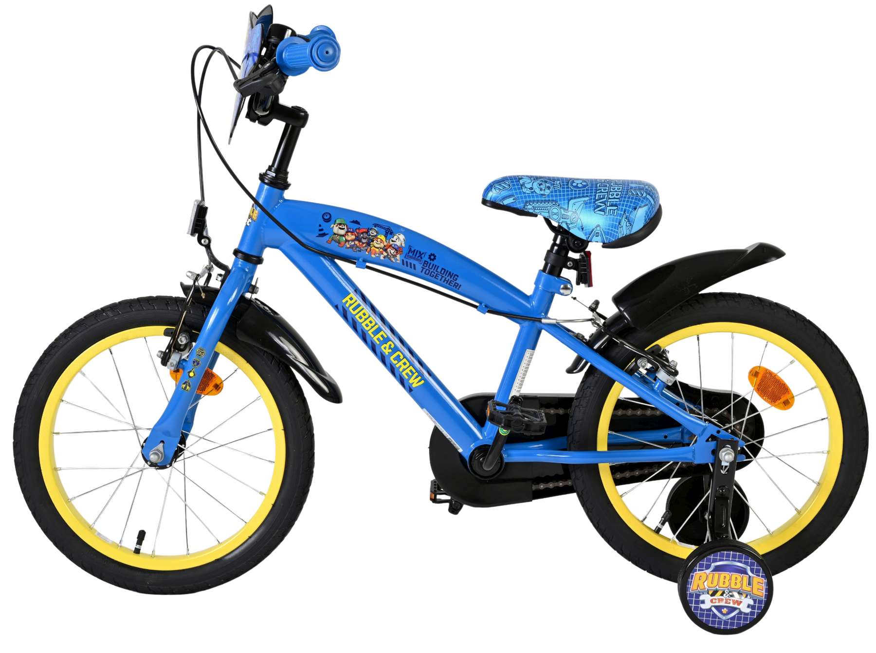 Rubble & Crew Kinderfiets - Jongens - 16 inch - Blauw - Twee handremmen 7 Rubble & Crew Kinderfiets - Jongens - 16 inch - Blauw - Twee handremmen - Afbeelding 7