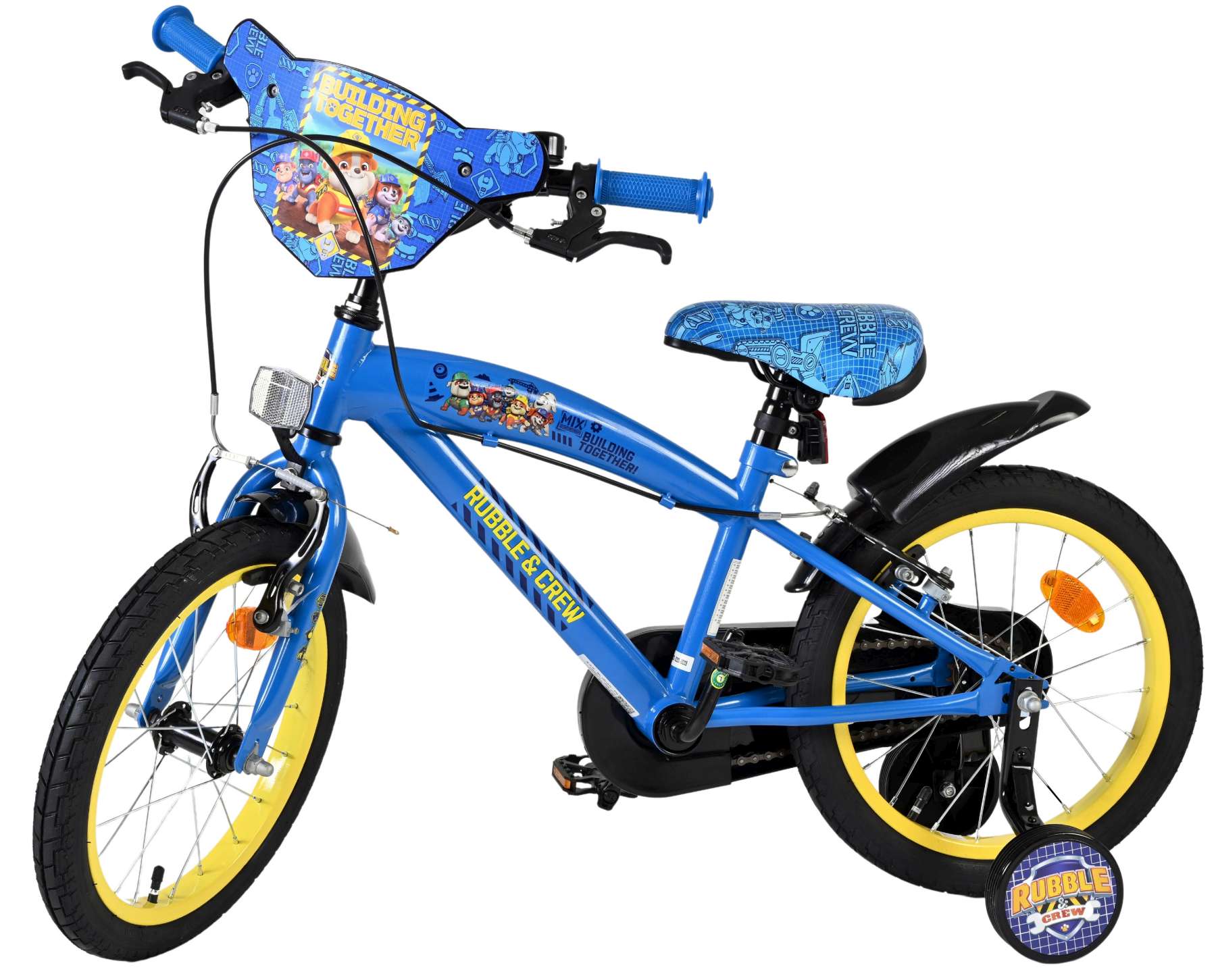 Rubble & Crew Kinderfiets - Jongens - 16 inch - Blauw - Twee handremmen 8 Rubble & Crew Kinderfiets - Jongens - 16 inch - Blauw - Twee handremmen - Afbeelding 8