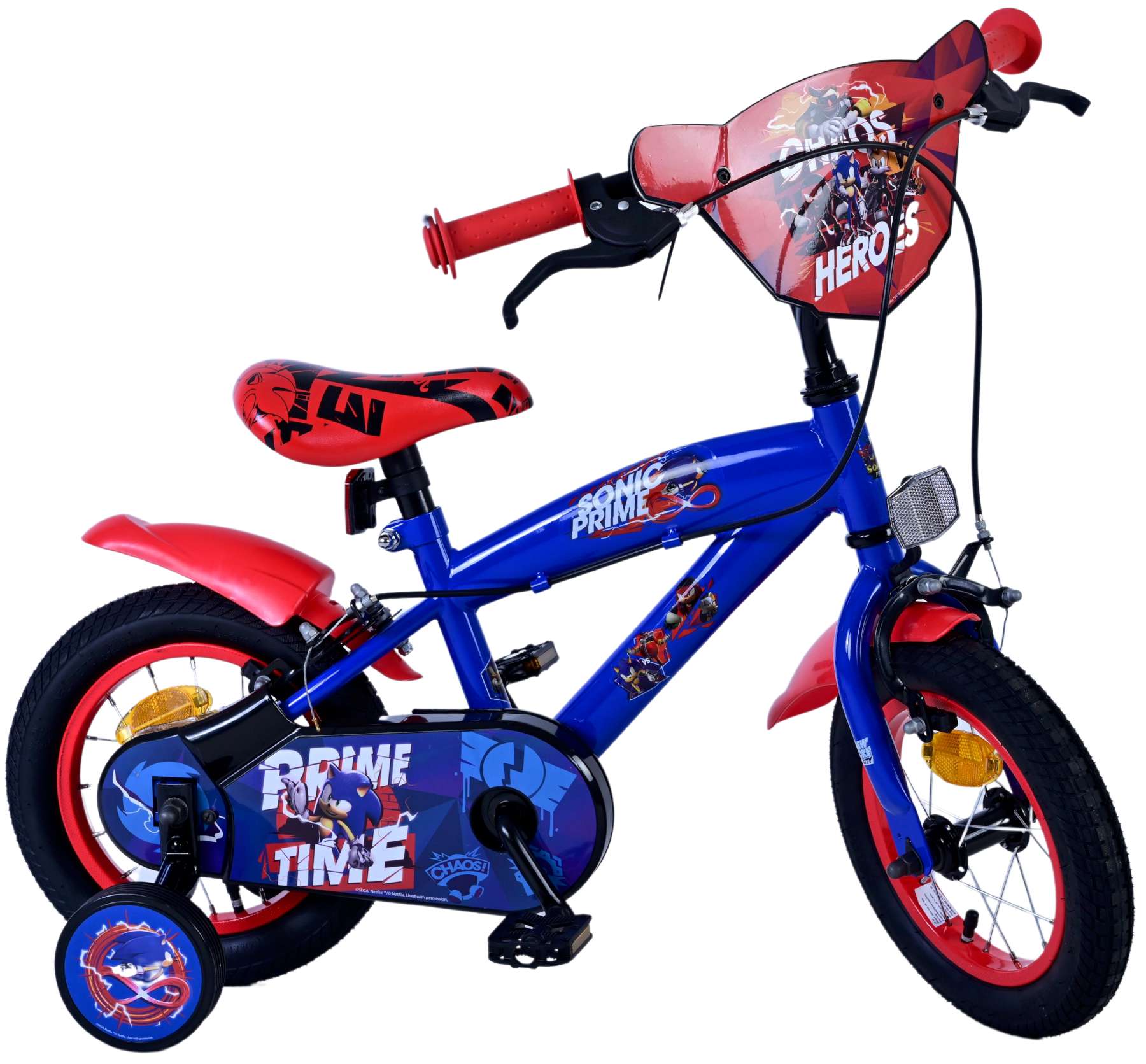Sonic Prime Kinderfiets - Jongens - 12 inch - Blauw Rood - Twee handremmen 2 Sonic Prime Kinderfiets - Jongens - 12 inch - Blauw Rood - Twee handremmen - Afbeelding 2