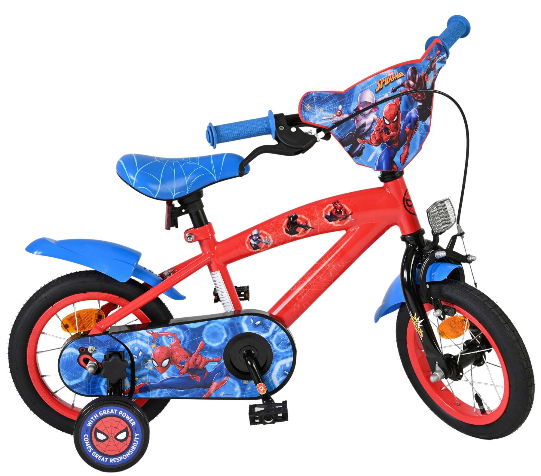 Spider-Man Kinderfiets - Jongens - 12 inch - Blauw/Rood 10 Spider-Man Kinderfiets - Jongens - 12 inch - Blauw/Rood - Afbeelding 10