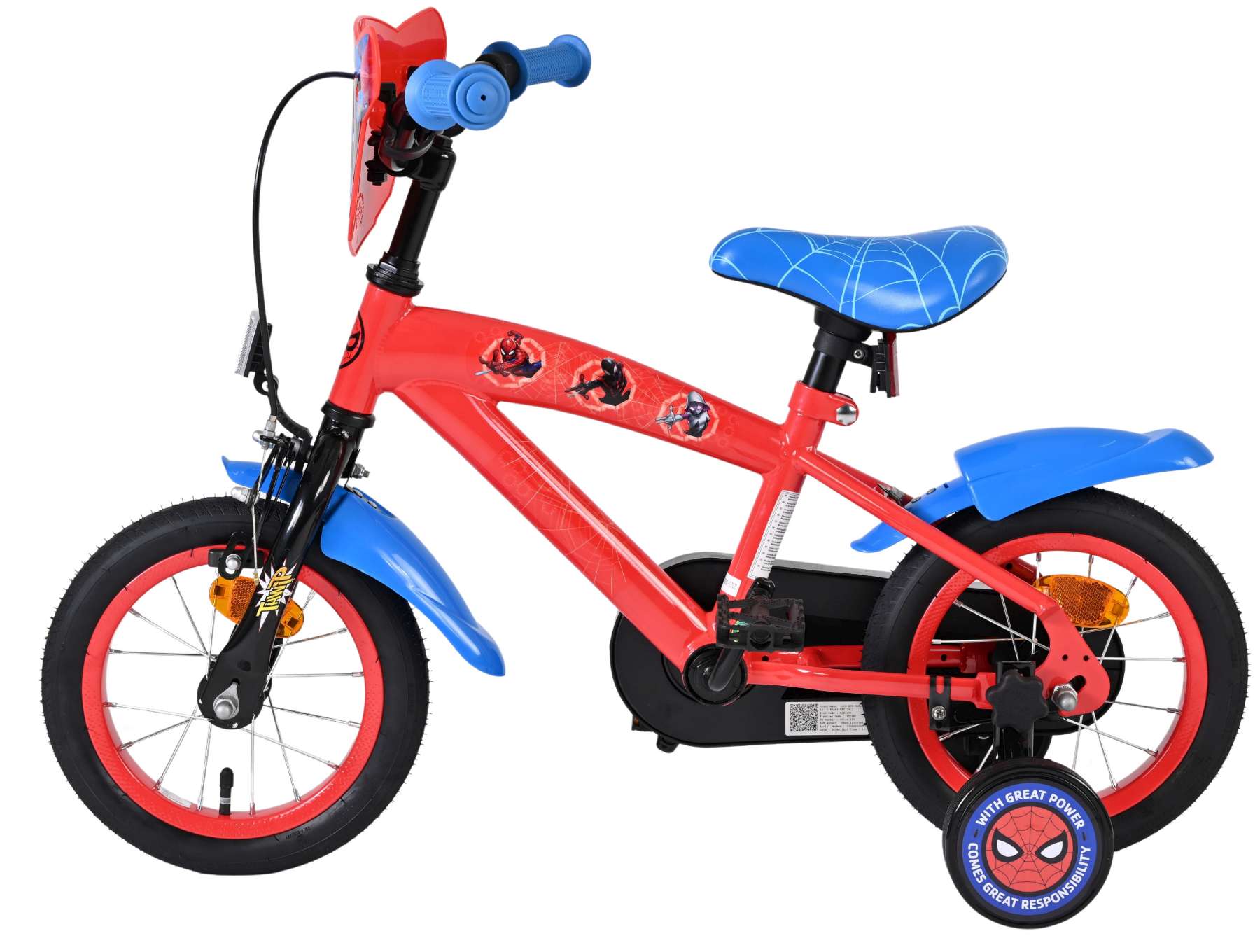 Spider-Man Kinderfiets - Jongens - 12 inch - Blauw/Rood 7 Spider-Man Kinderfiets - Jongens - 12 inch - Blauw/Rood - Afbeelding 7
