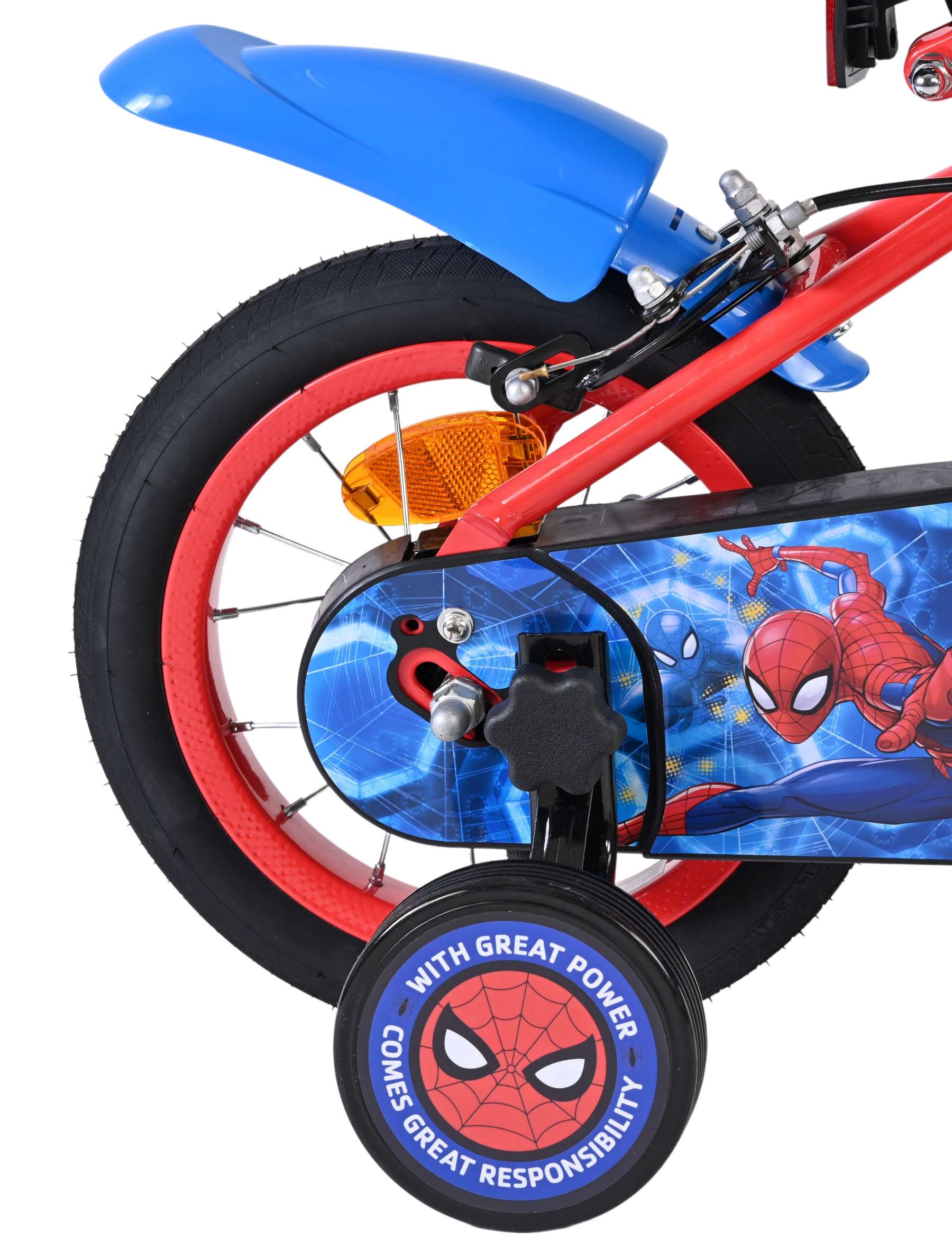 Spider-Man Kinderfiets - Jongens - 12 inch - Blauw/Rood - Twee handremmen 2 Spider-Man Kinderfiets - Jongens - 12 inch - Blauw/Rood - Twee handremmen - Afbeelding 2