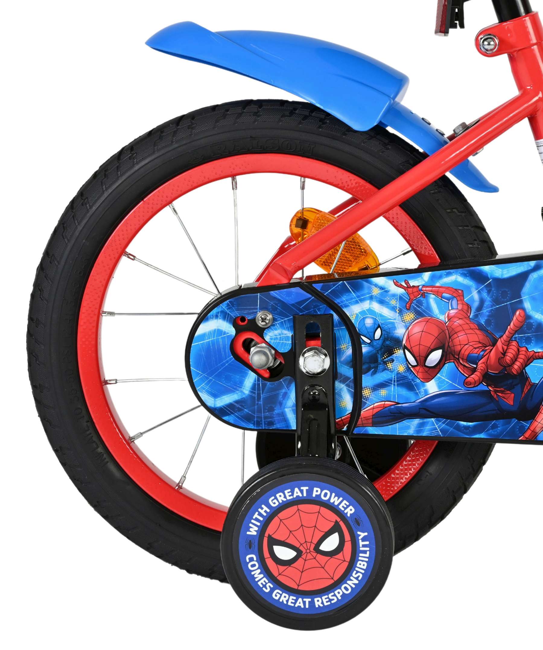 Marvel Spider-Man Kinderfiets - Jongens - 14 inch - Rood/Blauw 2 Marvel Spider-Man Kinderfiets - Jongens - 14 inch - Rood/Blauw - Afbeelding 2