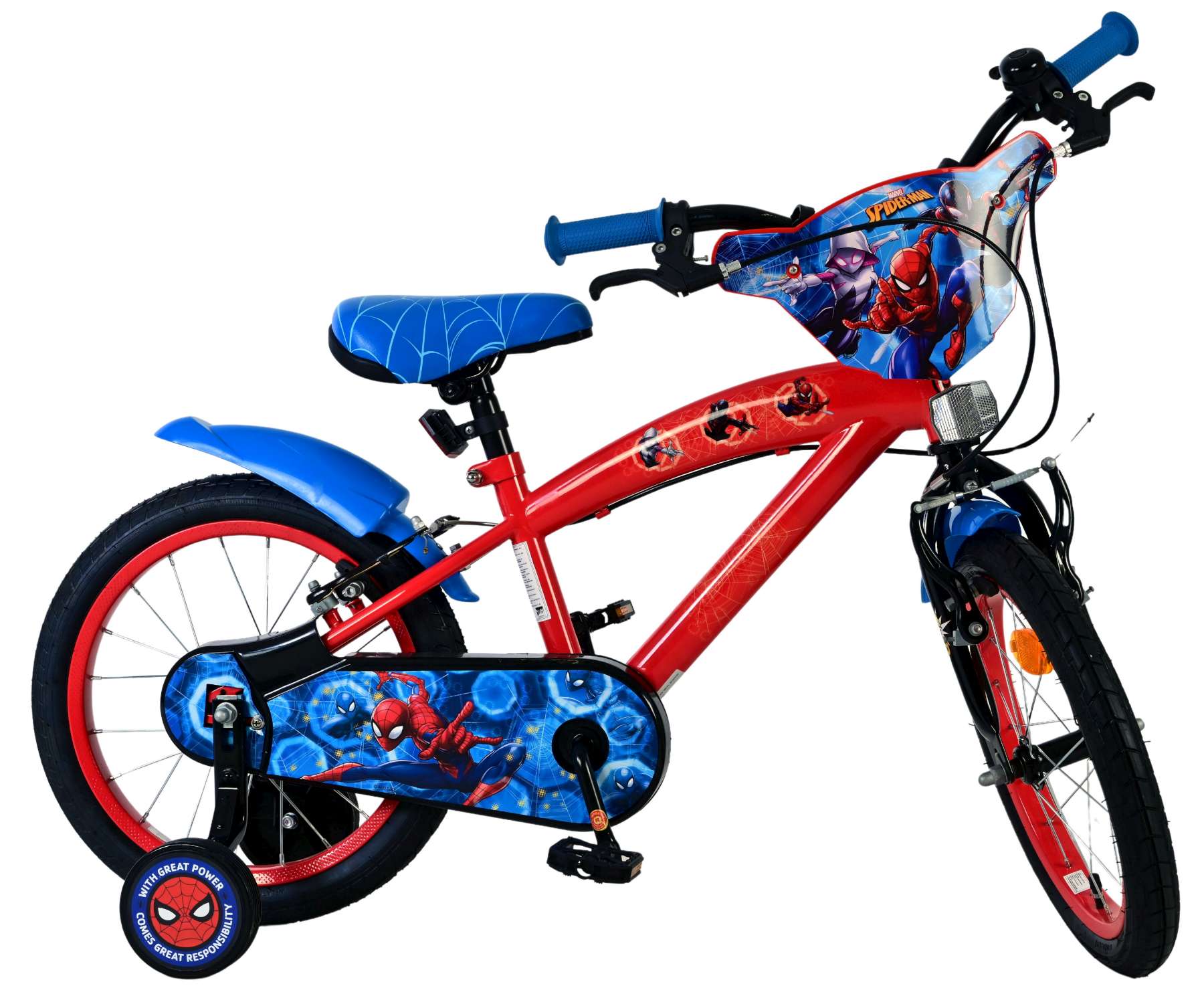 Spider-Man Kinderfiets - Jongens - 16 inch - Blauw/Rood - Twee handremmen 10 Spider-Man Kinderfiets - Jongens - 16 inch - Blauw/Rood - Twee handremmen - Afbeelding 10