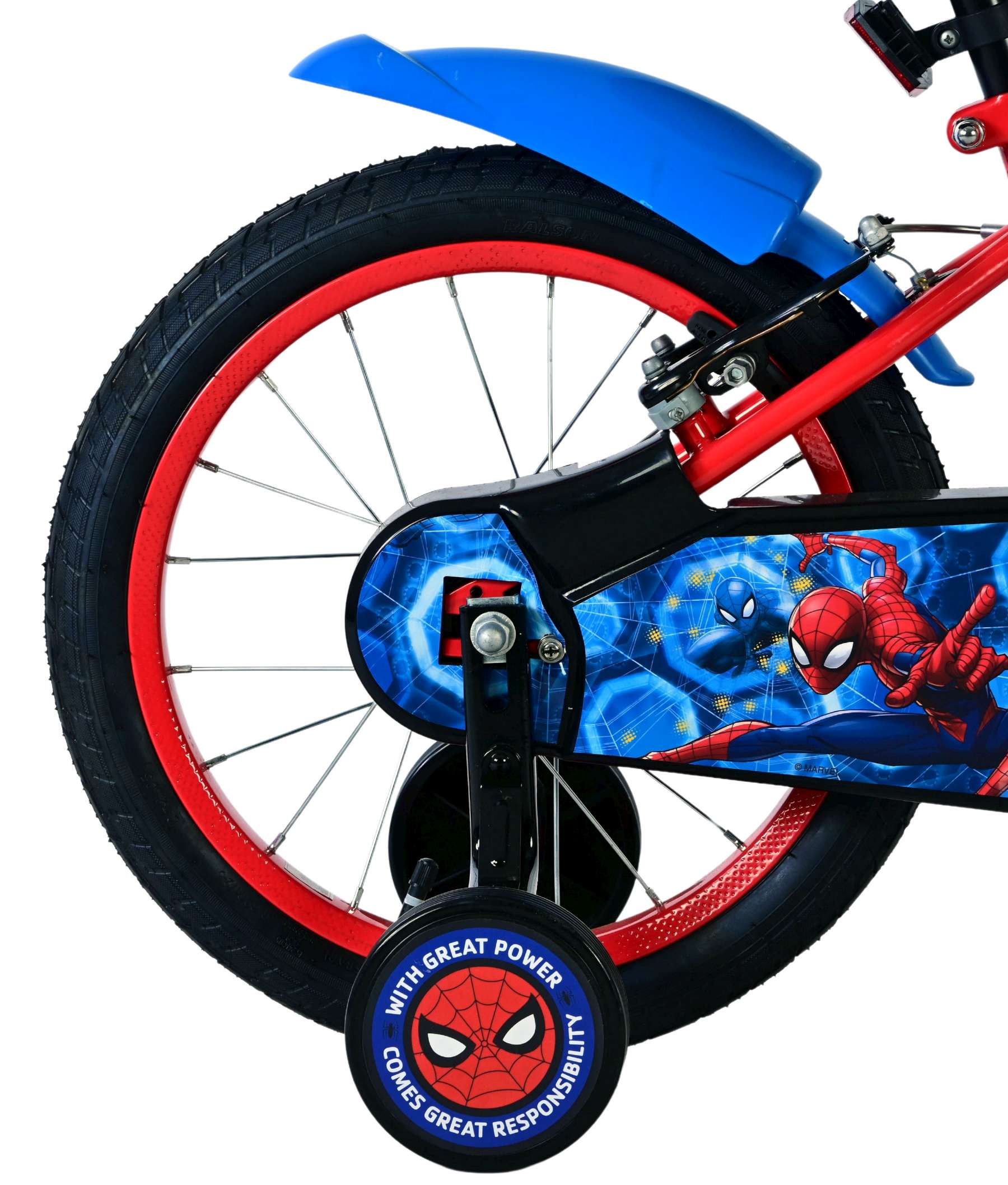 Spider-Man Kinderfiets - Jongens - 16 inch - Blauw/Rood - Twee handremmen 2 Spider-Man Kinderfiets - Jongens - 16 inch - Blauw/Rood - Twee handremmen - Afbeelding 2