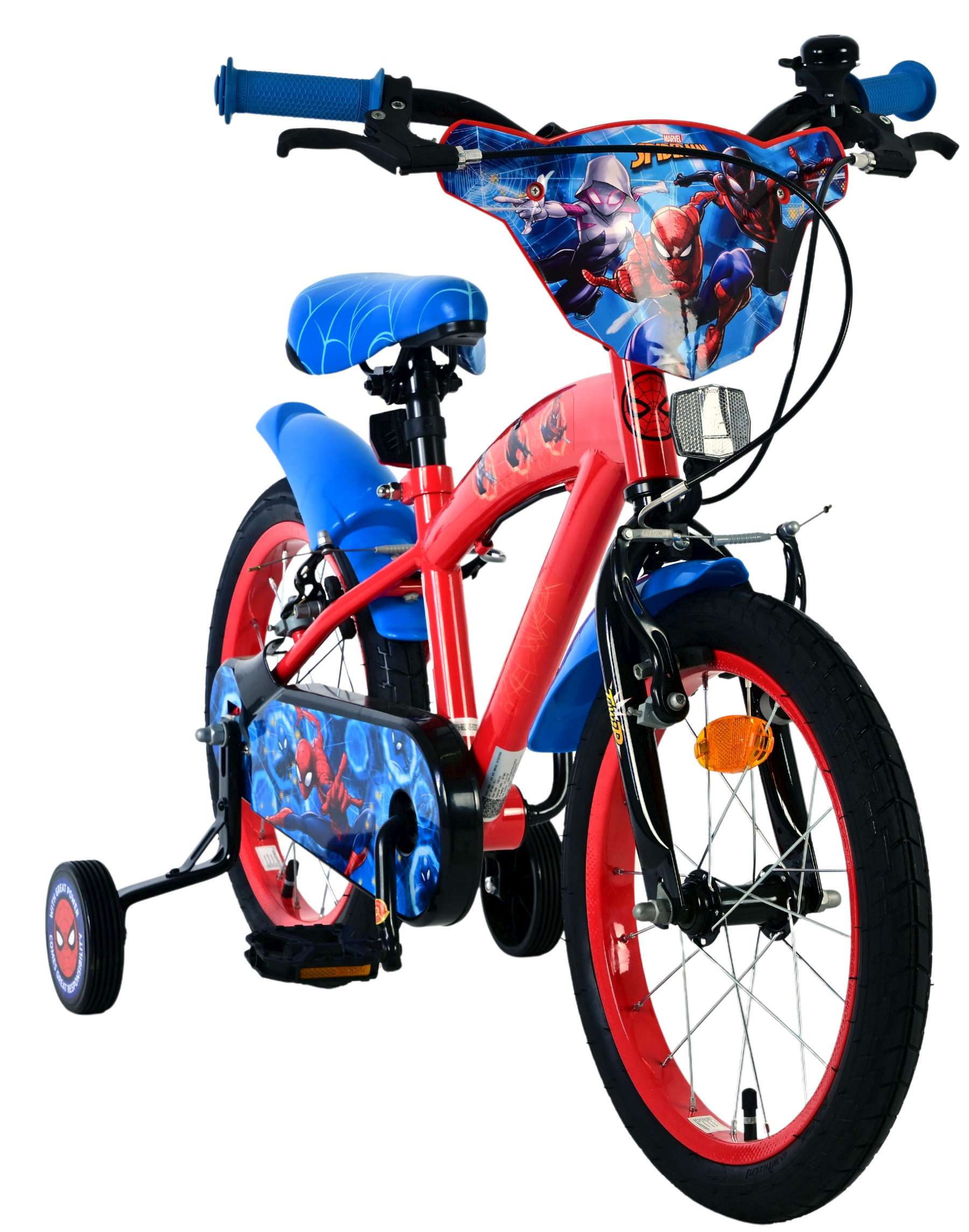 Spider-Man Kinderfiets - Jongens - 16 inch - Blauw/Rood - Twee handremmen 5 Spider-Man Kinderfiets - Jongens - 16 inch - Blauw/Rood - Twee handremmen - Afbeelding 5