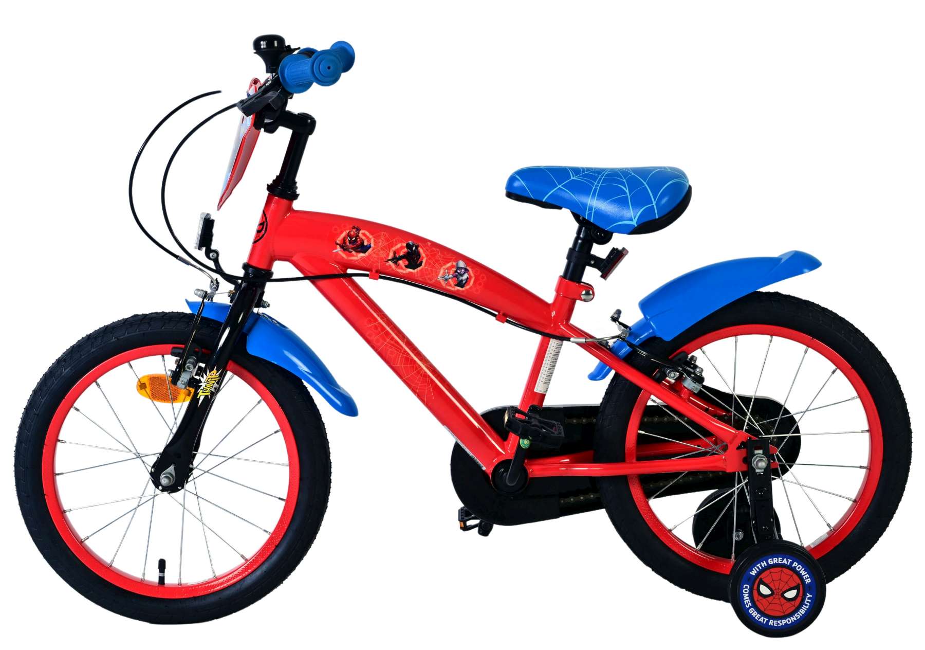 Spider-Man Kinderfiets - Jongens - 16 inch - Blauw/Rood - Twee handremmen 7 Spider-Man Kinderfiets - Jongens - 16 inch - Blauw/Rood - Twee handremmen - Afbeelding 7