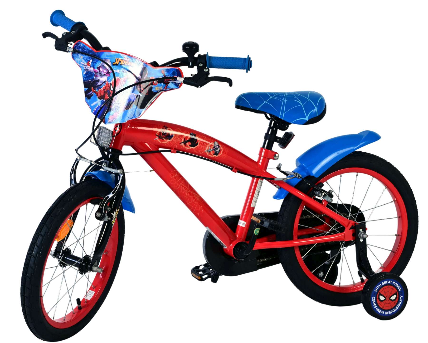 Spider-Man Kinderfiets - Jongens - 16 inch - Blauw/Rood - Twee handremmen 8 Spider-Man Kinderfiets - Jongens - 16 inch - Blauw/Rood - Twee handremmen - Afbeelding 8