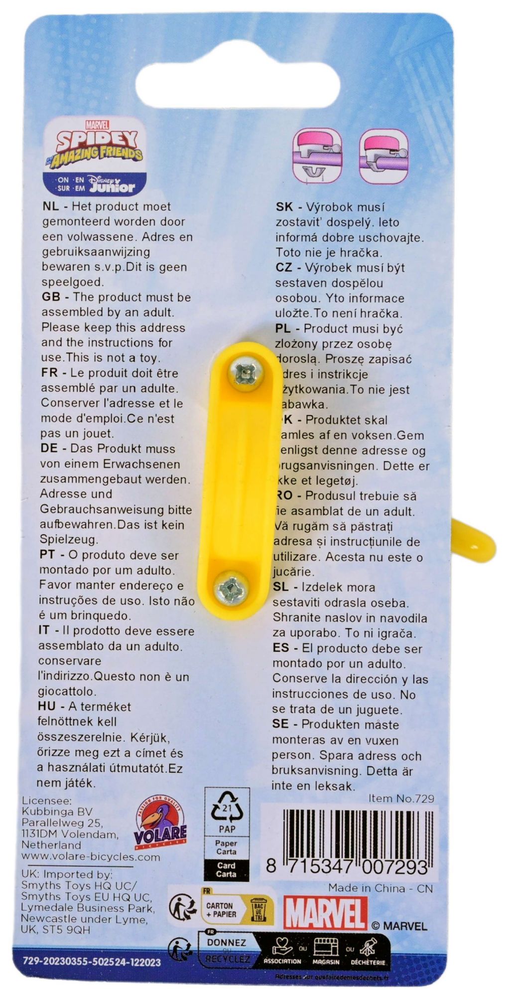 Spidey and his Amazing Friends Fietsbel - Jongens - Blauw Rood Geel 4 Spidey and his Amazing Friends Fietsbel - Jongens - Blauw Rood Geel - Afbeelding 4