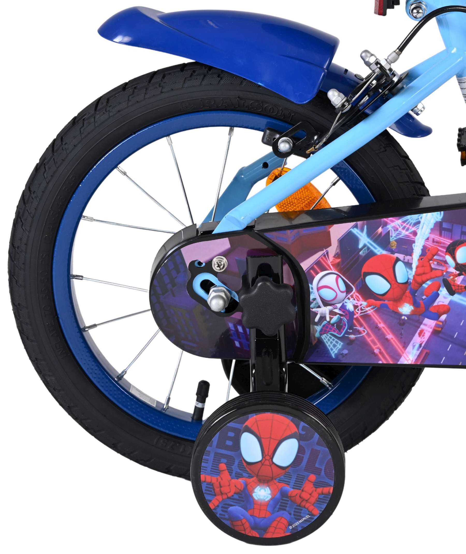 Spidey Kinderfiets - Jongens - 14 inch - Blauw Rood - Twee handremmen 2 Spidey Kinderfiets - Jongens - 14 inch - Blauw Rood - Twee handremmen - Afbeelding 2