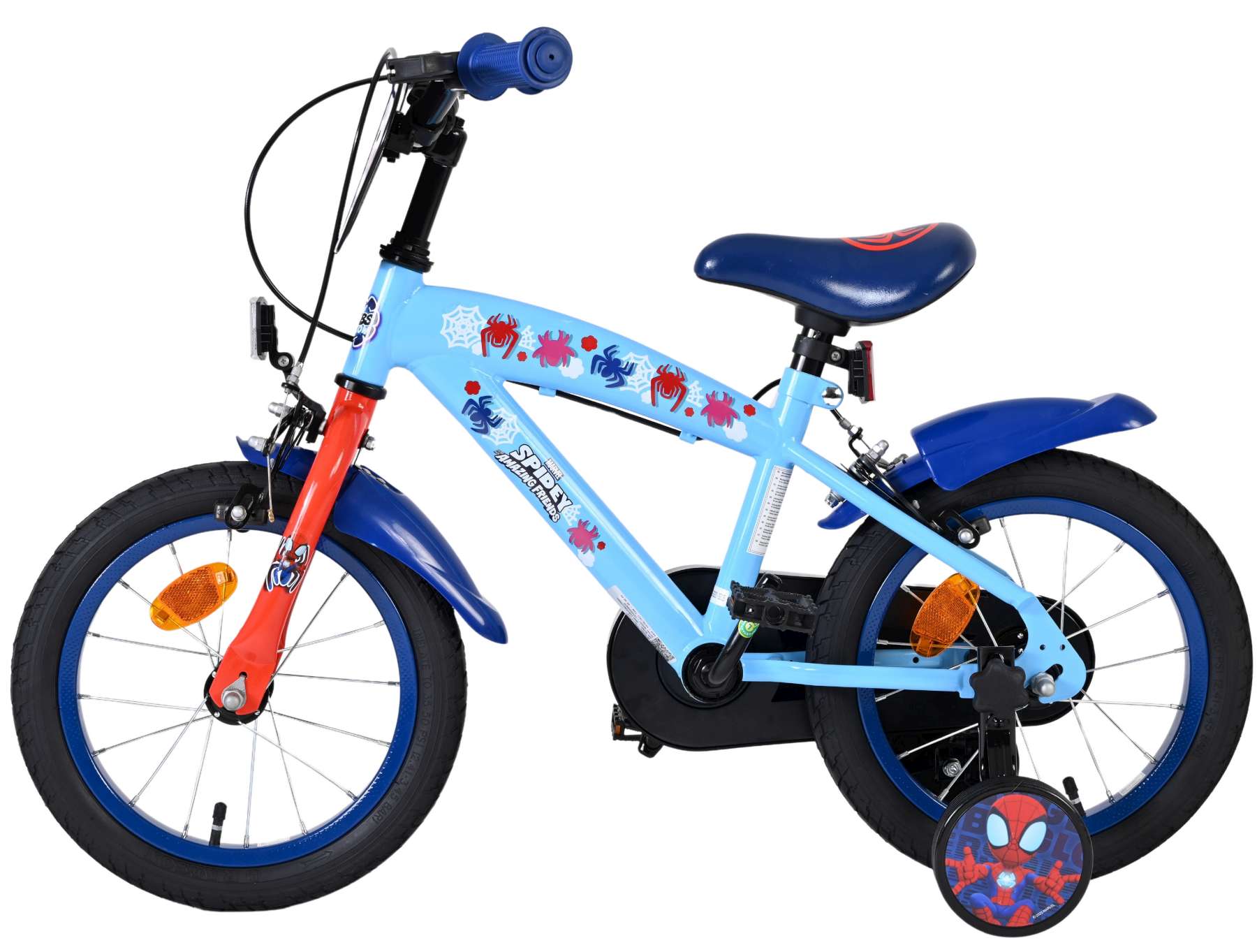 Spidey Kinderfiets - Jongens - 14 inch - Blauw Rood - Twee handremmen 7 Spidey Kinderfiets - Jongens - 14 inch - Blauw Rood - Twee handremmen - Afbeelding 7
