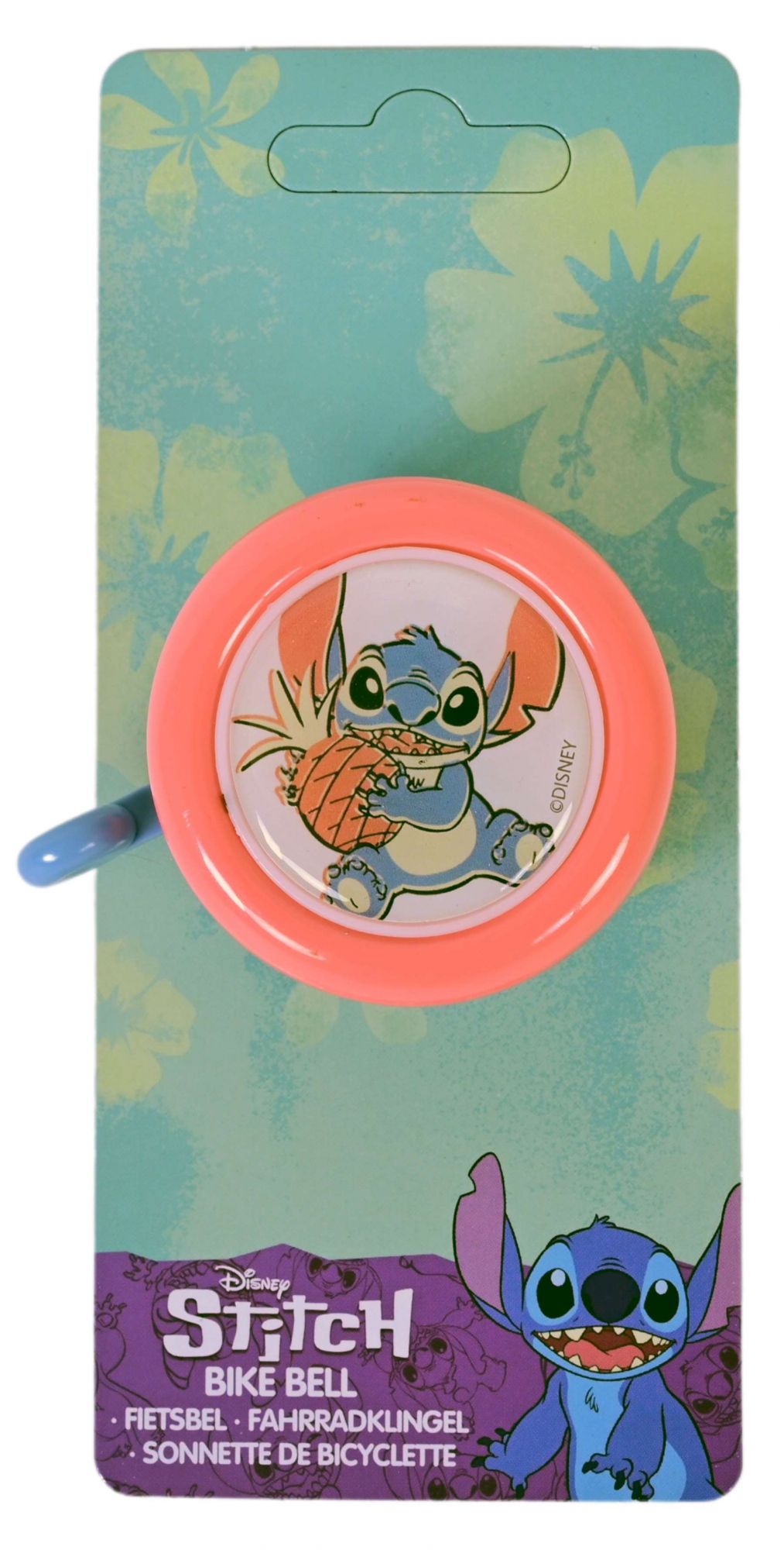 Disney Stitch Fietsbel - Roze / Koraal Blauw 3 Disney Stitch Fietsbel - Roze / Koraal Blauw - Afbeelding 3