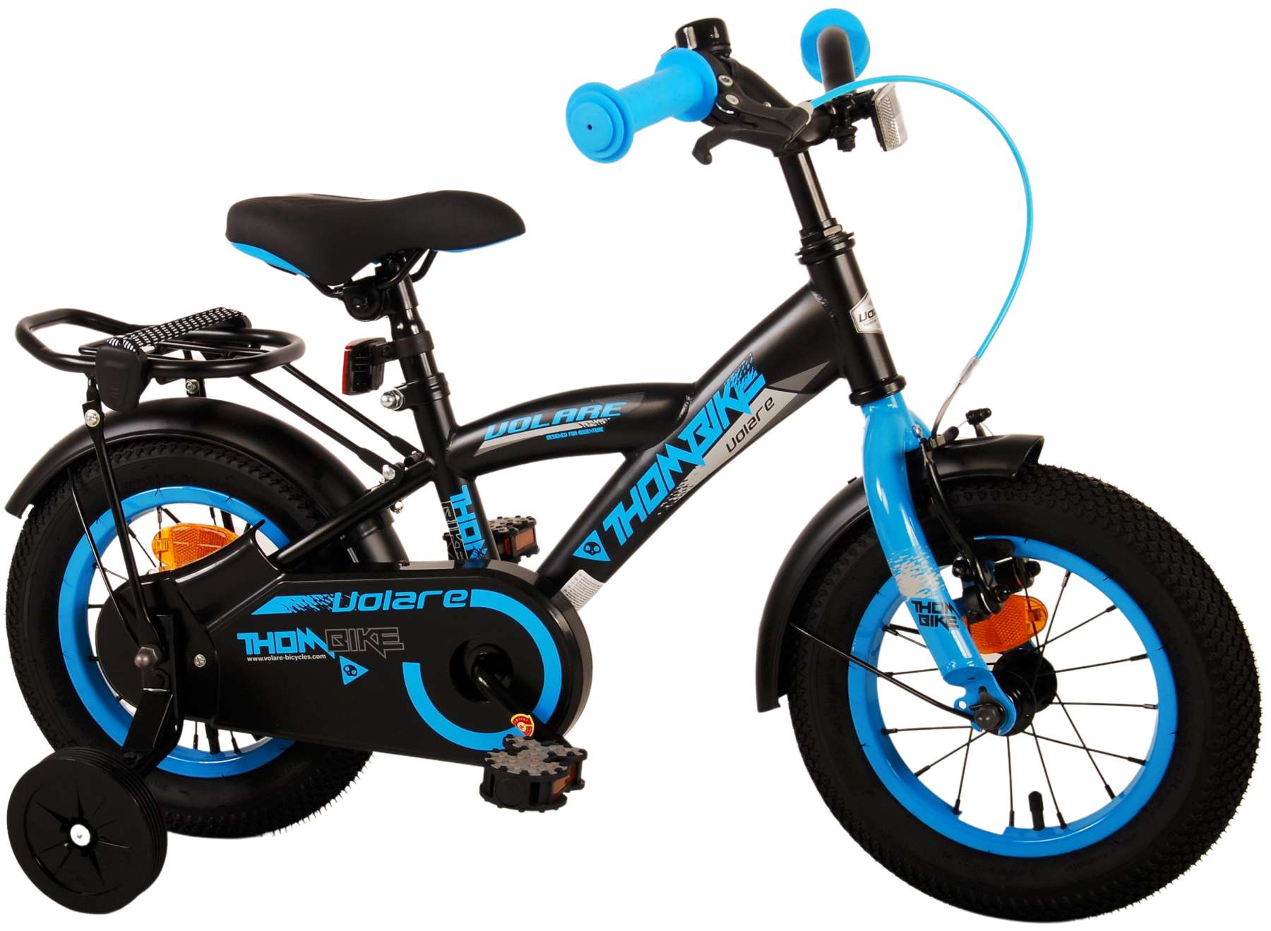 Volare Thombike Kinderfiets - Jongens - 12 inch - Zwart Blauw 2 Volare Thombike Kinderfiets - Jongens - 12 inch - Zwart Blauw - Afbeelding 2