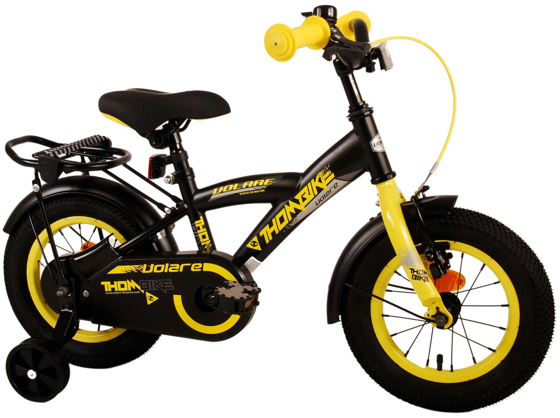 Volare Thombike Kinderfiets - Jongens - 12 inch - Zwart Geel 2 Volare Thombike Kinderfiets - Jongens - 12 inch - Zwart Geel - Afbeelding 2