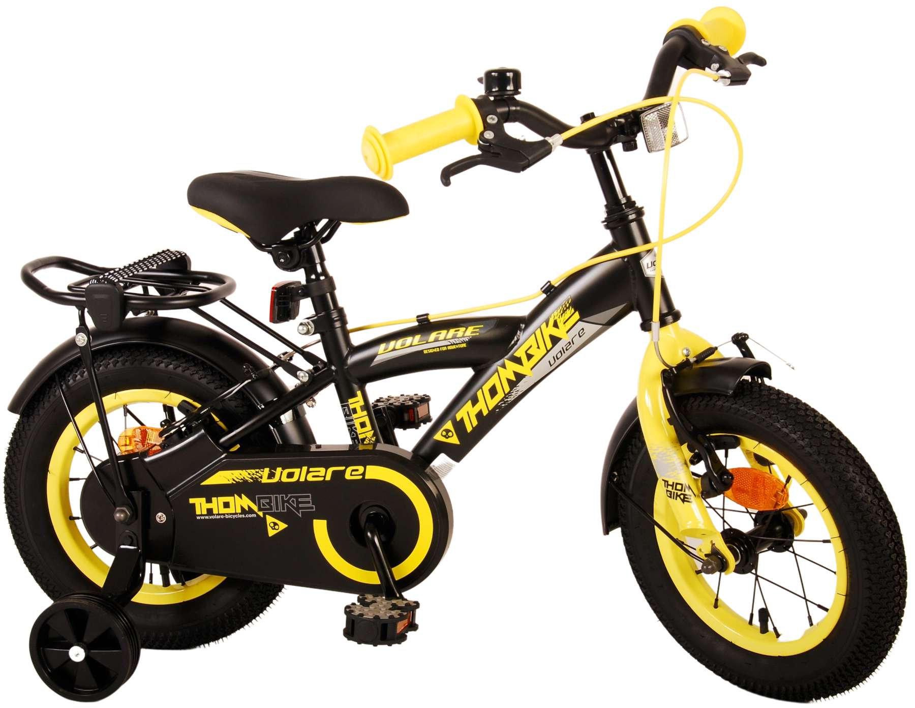Volare Thombike Kinderfiets - Jongens - 12 inch - Zwart Geel 3 Volare Thombike Kinderfiets - Jongens - 12 inch - Zwart Geel - Afbeelding 3